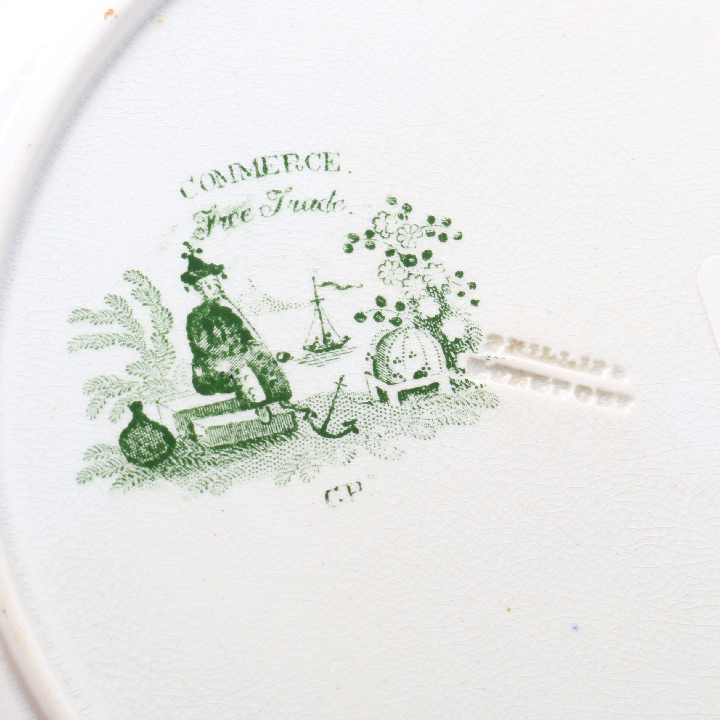 Antique Transferware Featuring Pountney and Allies Dinner Plate, circa 1800s