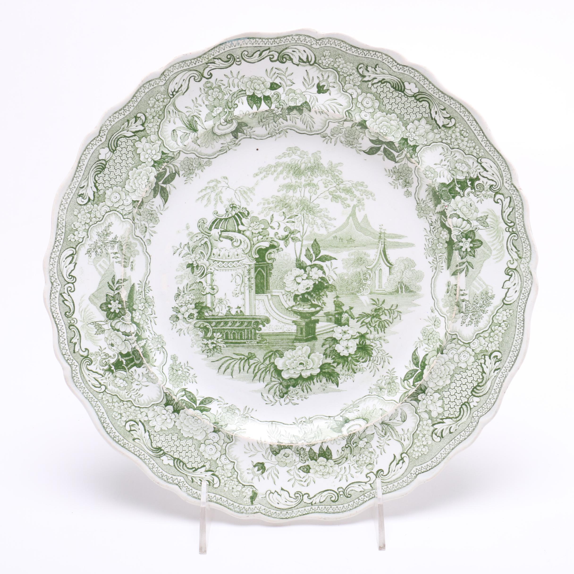 Antique Transferware Featuring Pountney and Allies Dinner Plate, circa 1800s