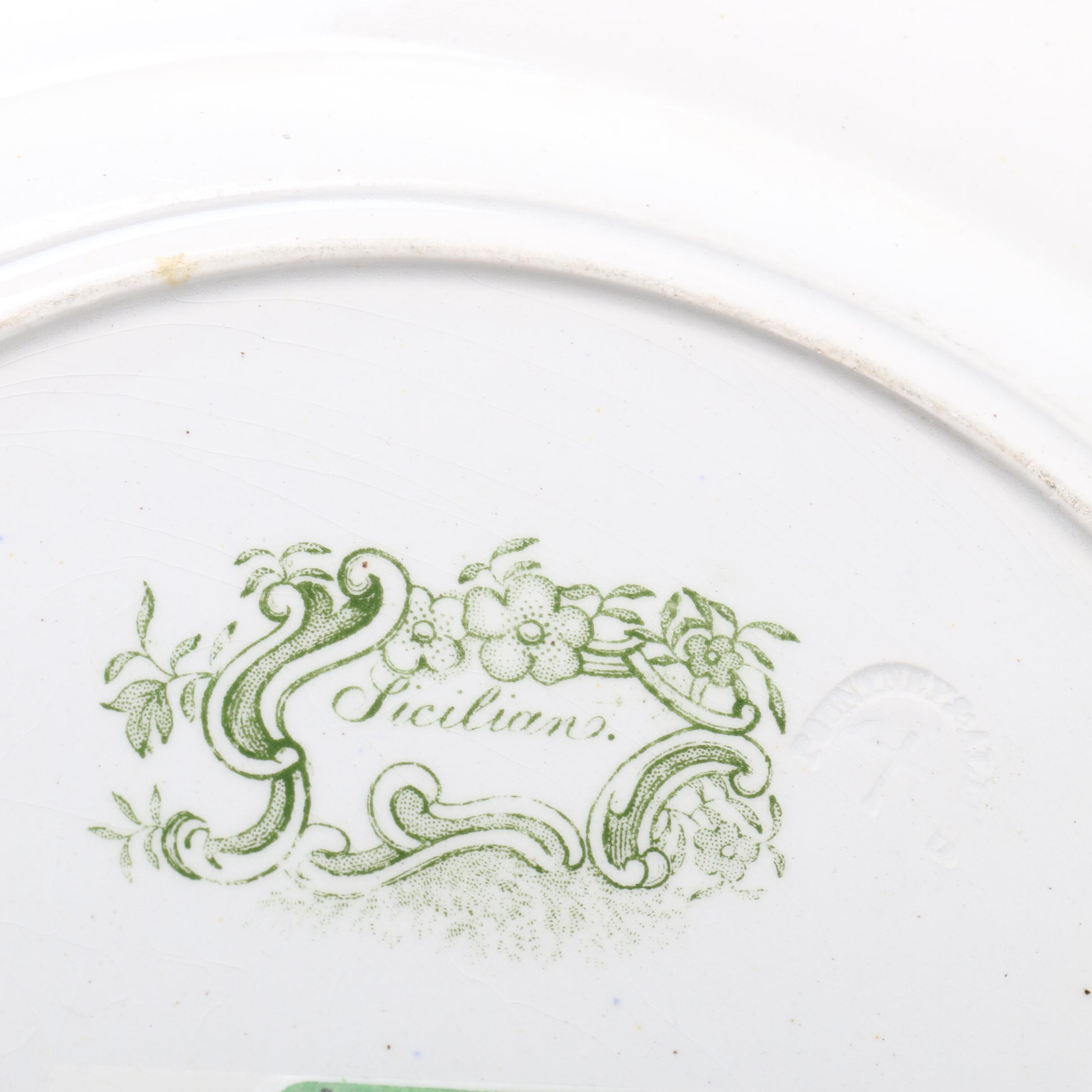 Antique Transferware Featuring Pountney and Allies Dinner Plate, circa 1800s