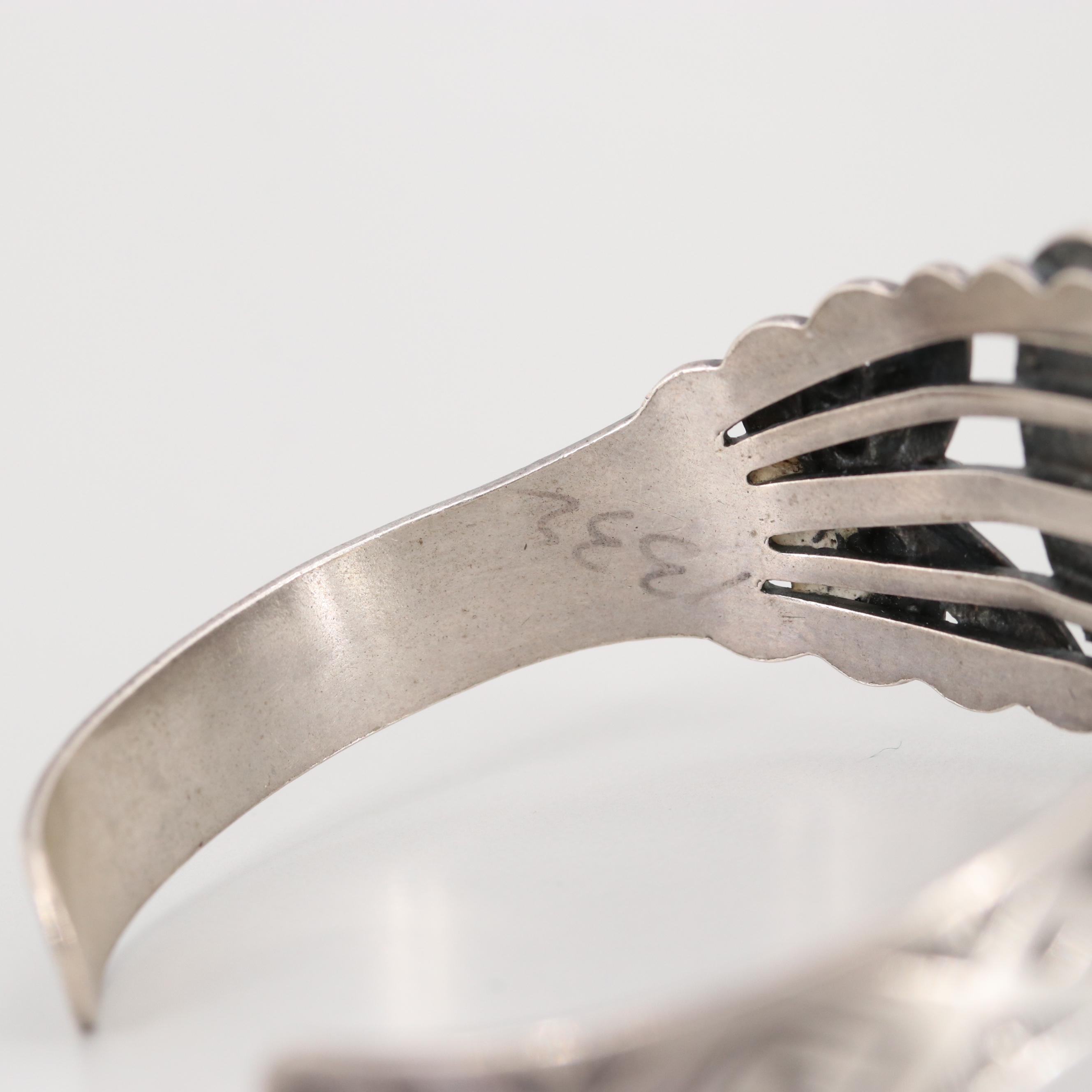 Southwestern Style Sterling Silver Turquoise Cuff Bracelet