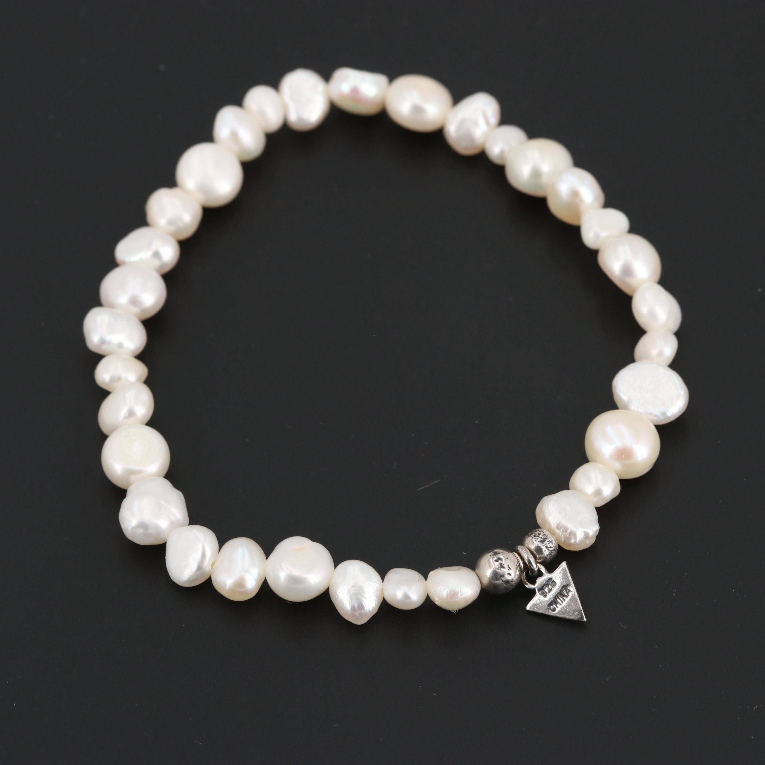 Collection of Silpada Sterling Silver Cultured Pearl Bracelets
