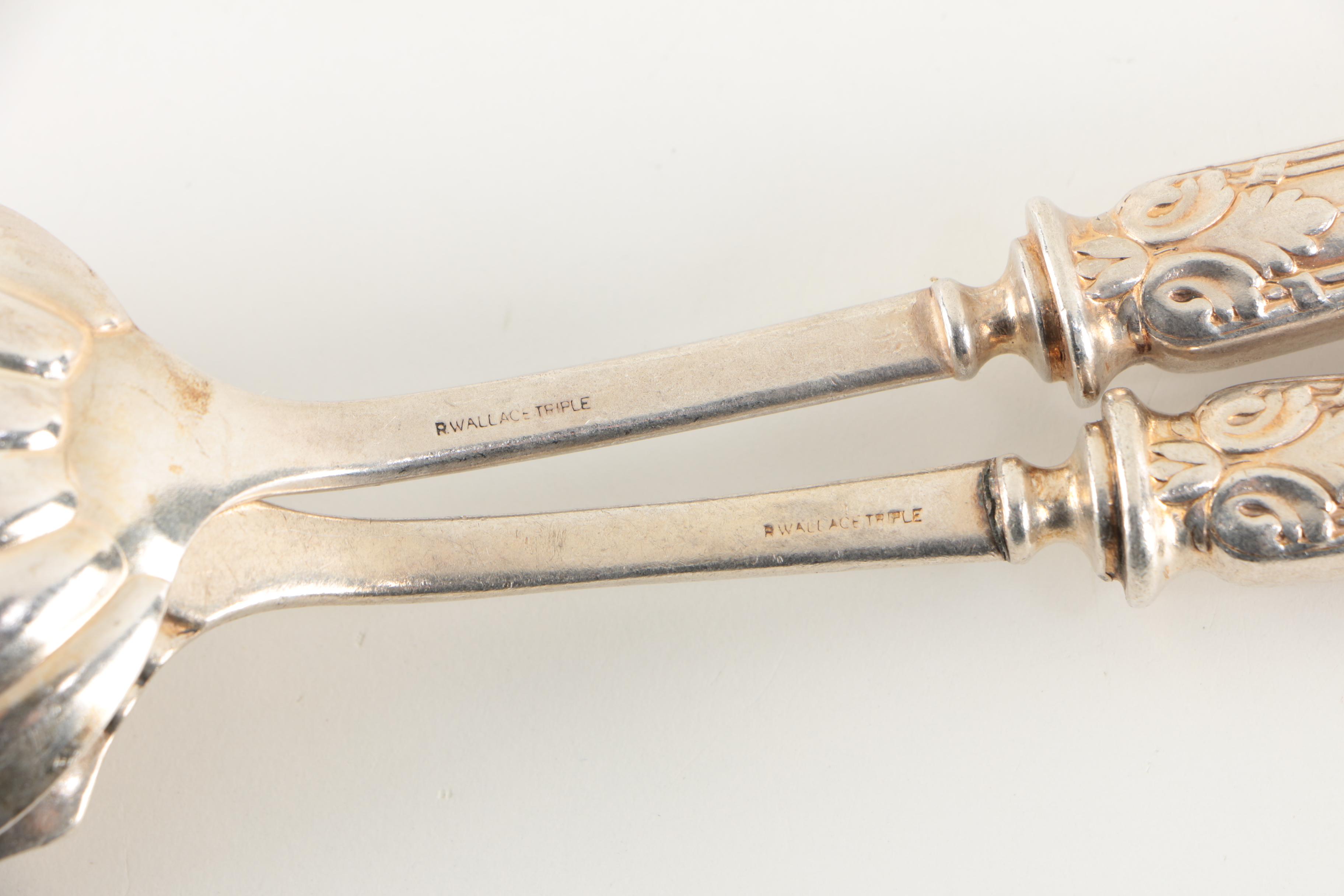 R. Wallace Triple Plate "London Chop House" Salad Serving Set & other Serveware