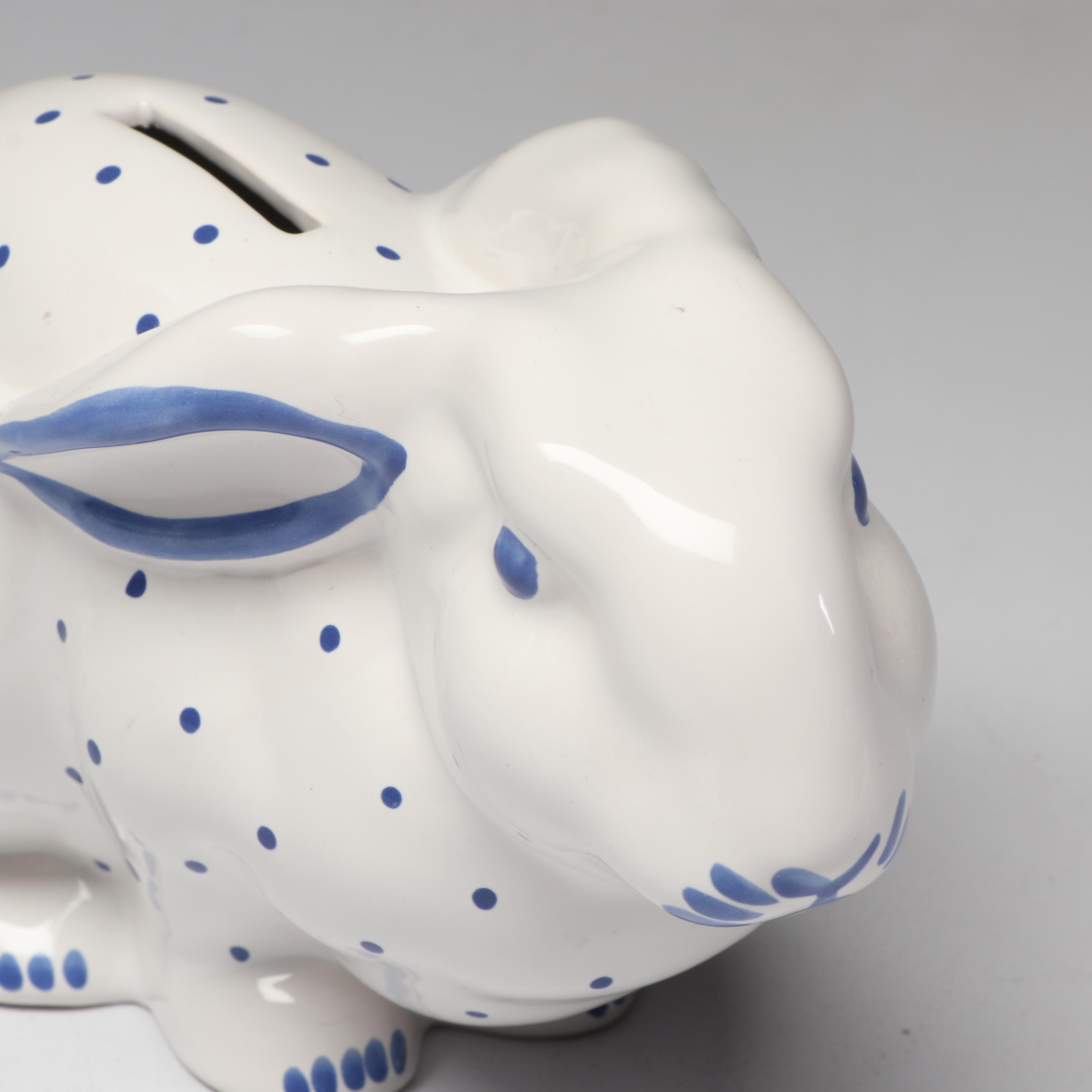 Tiffany & Co. Austria Earthenware "Bunny Bank" Coin Bank