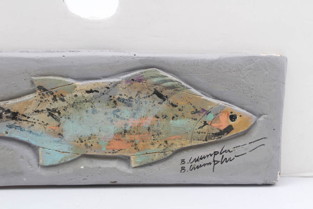 Benjamin Crumpler Acrylic Painted Wooden Relief