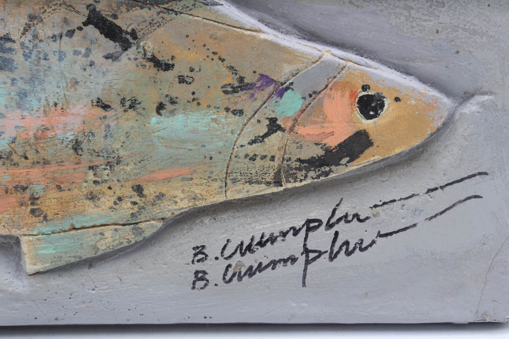 Benjamin Crumpler Acrylic Painted Wooden Relief