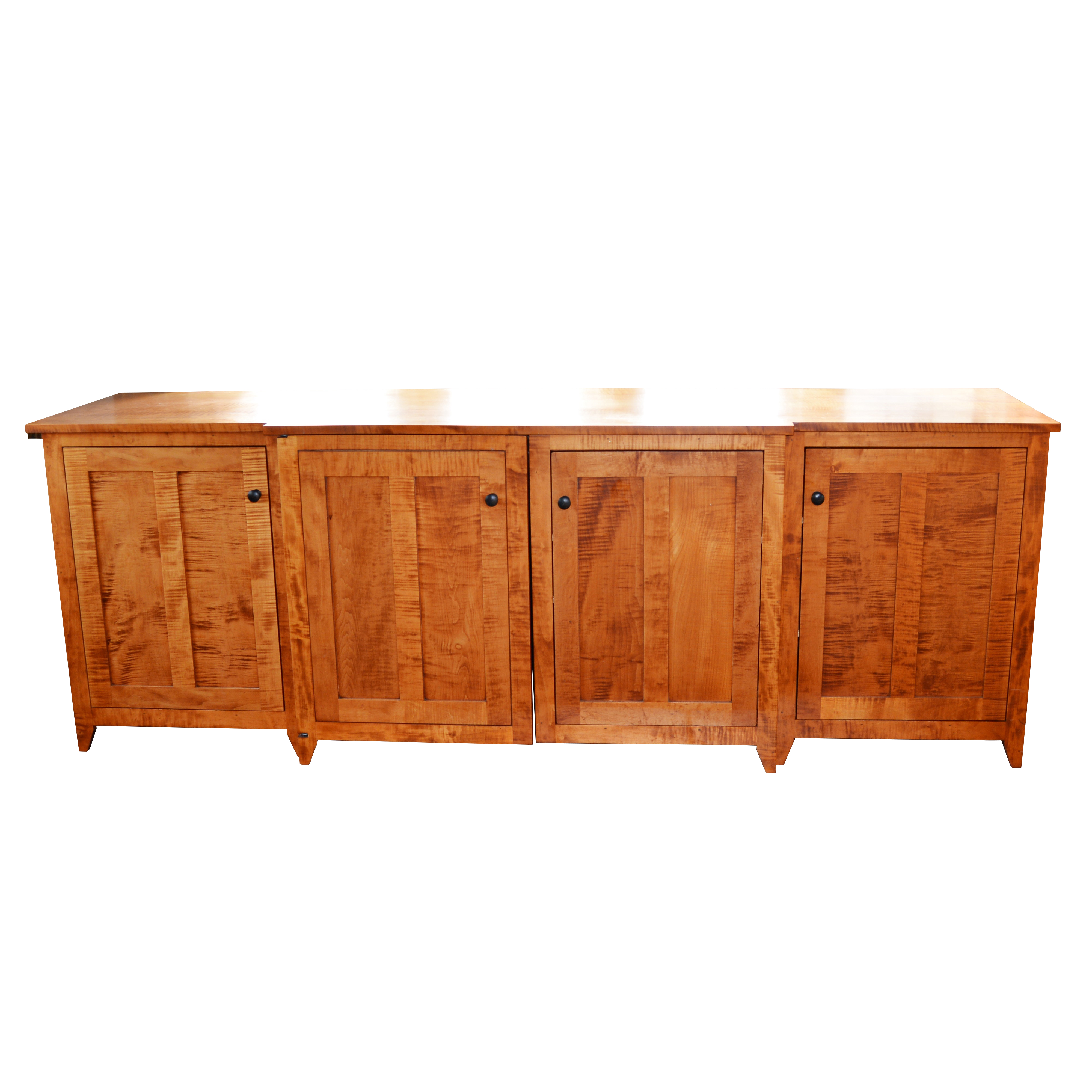 Miller & Slay Woodworking Maple Credenza with Built-In Mini Fridge, Contemporary