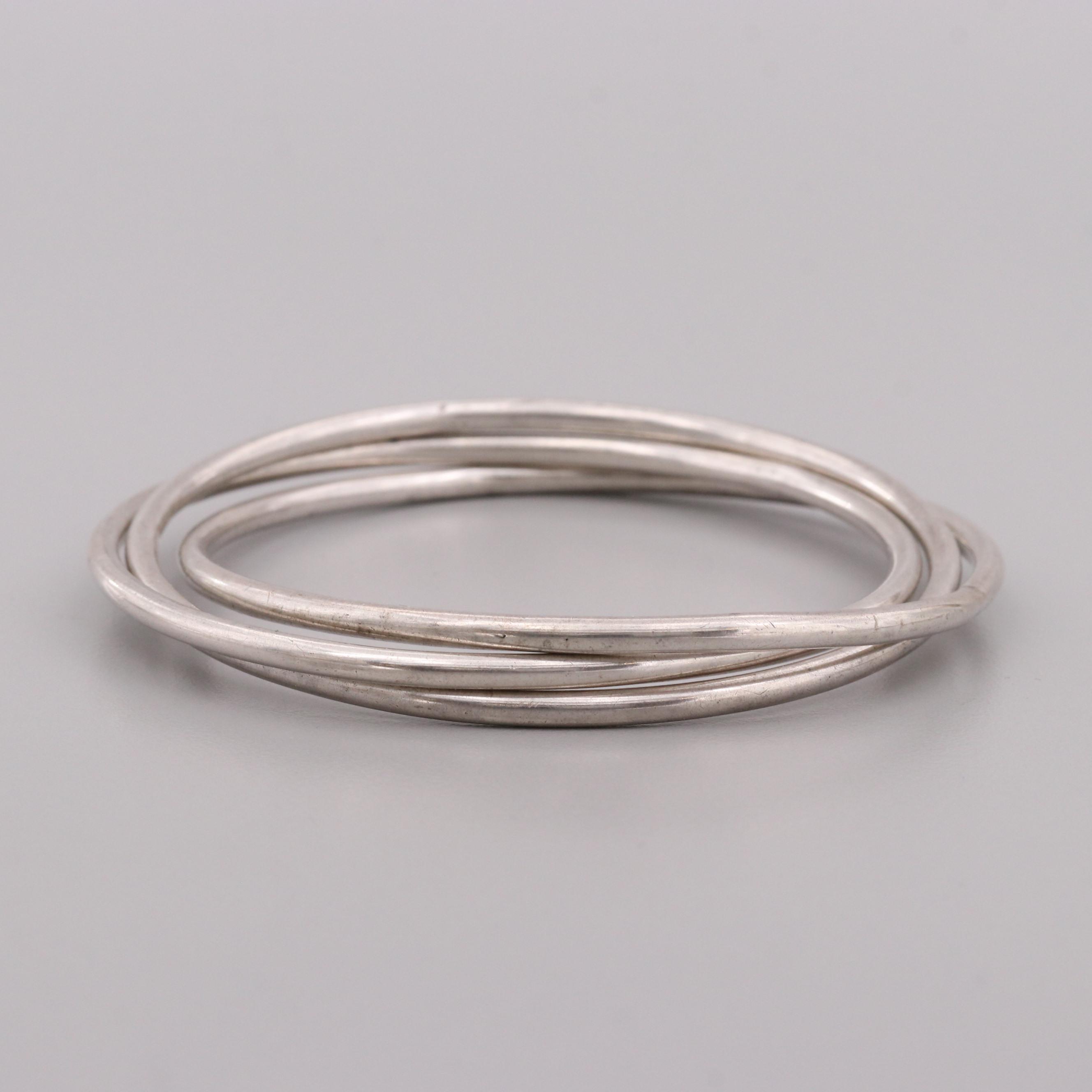 Sterling Silver Cultured Pearl Multi-Strand and Rolling Bracelets