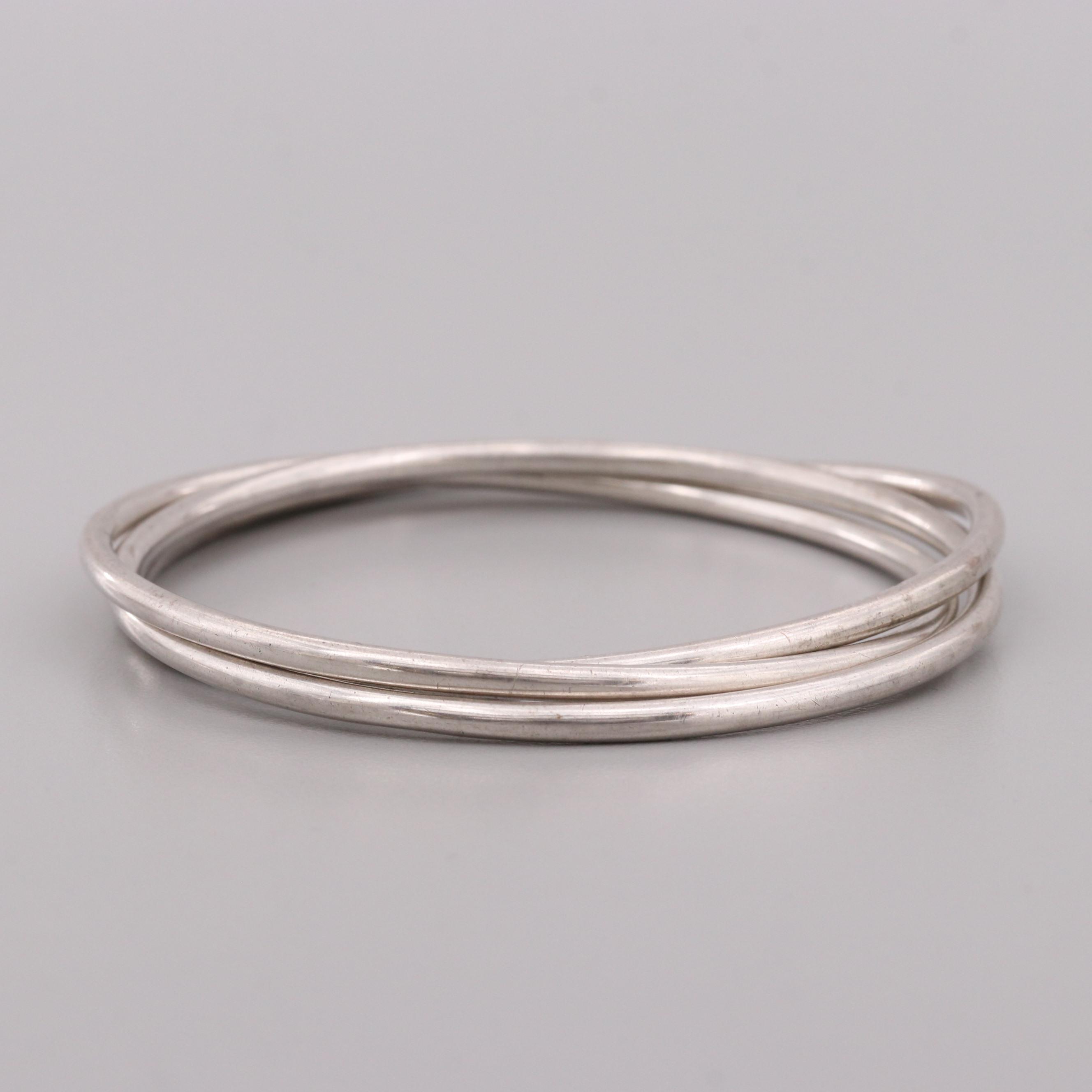 Sterling Silver Cultured Pearl Multi-Strand and Rolling Bracelets