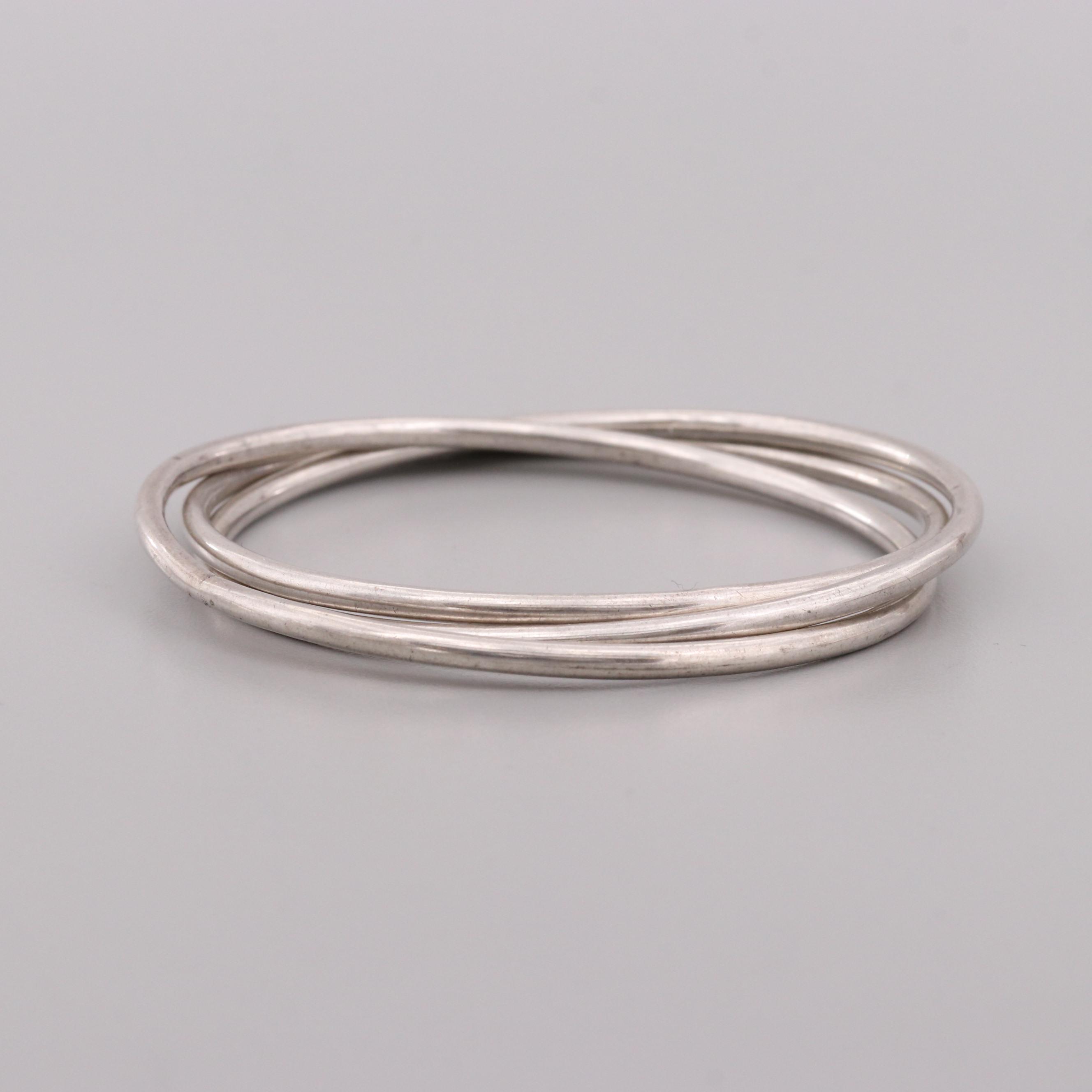 Sterling Silver Cultured Pearl Multi-Strand and Rolling Bracelets