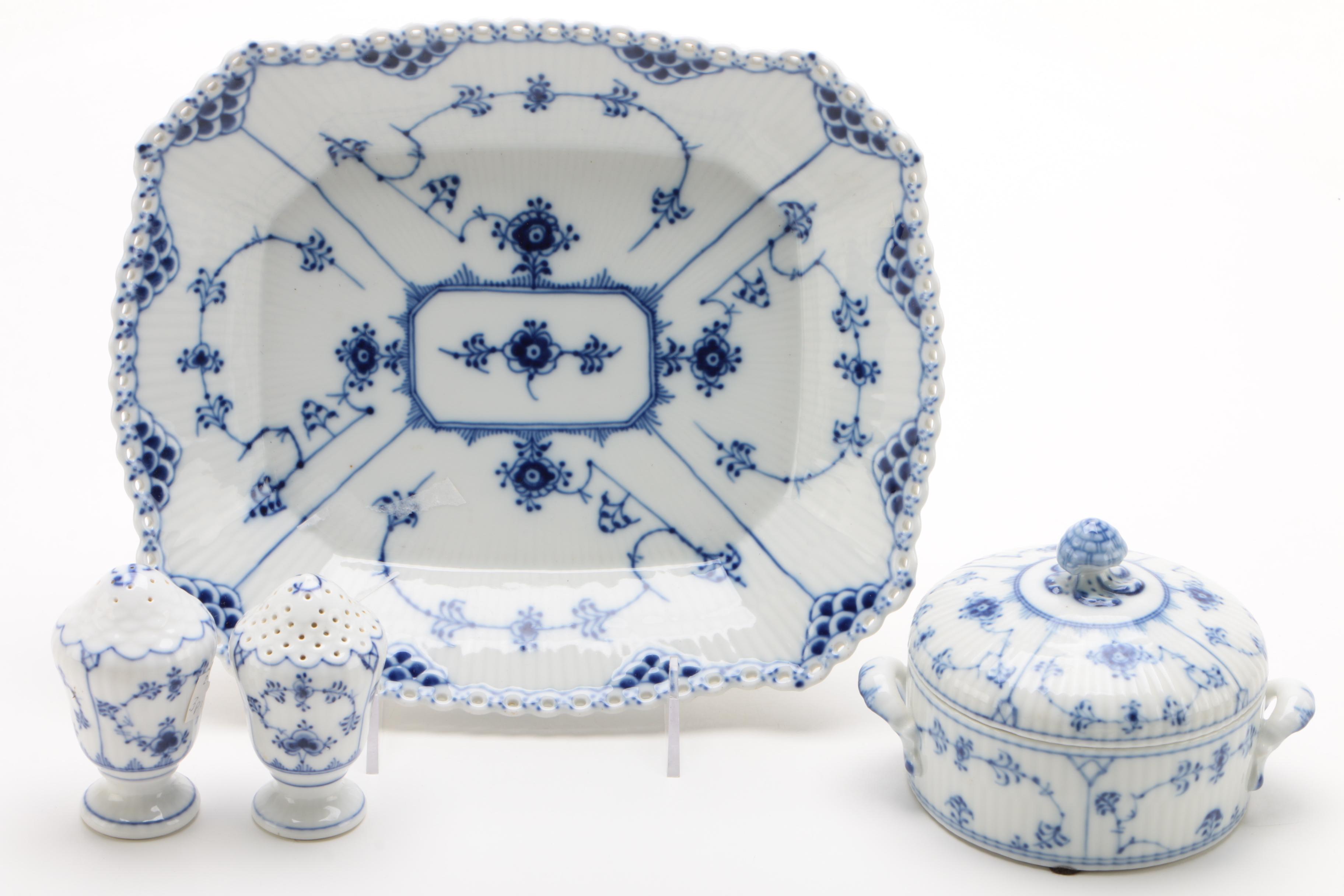 Royal Copenhagen "Blue Fluted" Porcelain Dinnerware and Serving Pieces