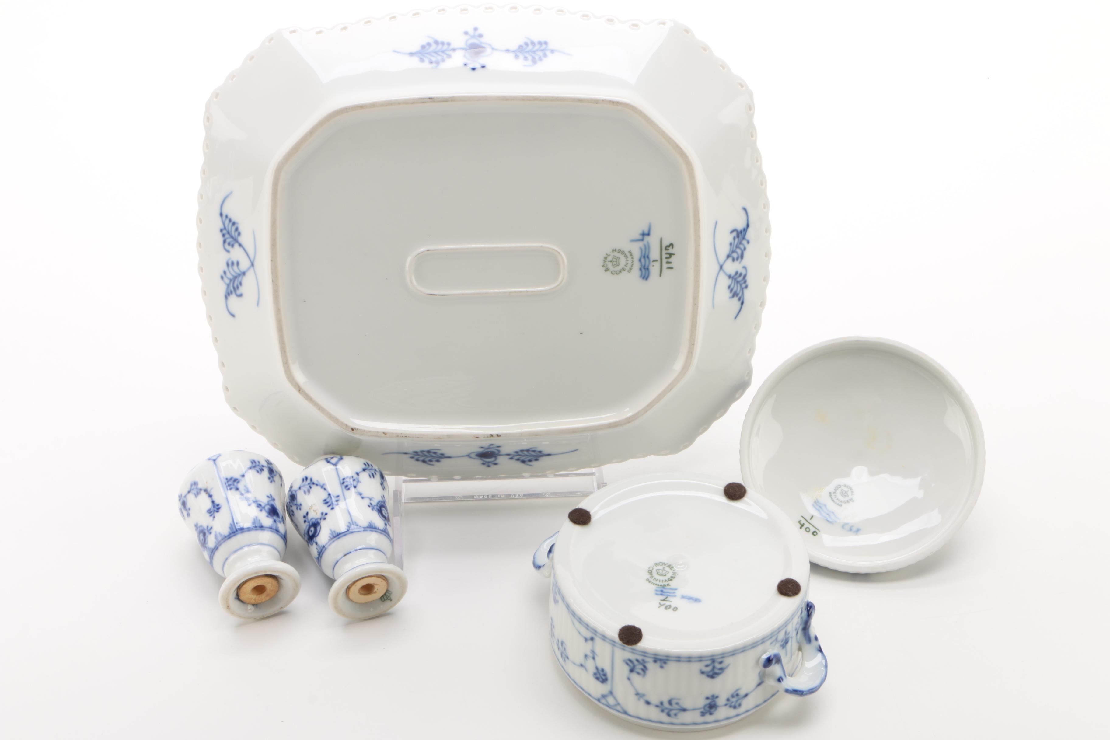 Royal Copenhagen "Blue Fluted" Porcelain Dinnerware and Serving Pieces