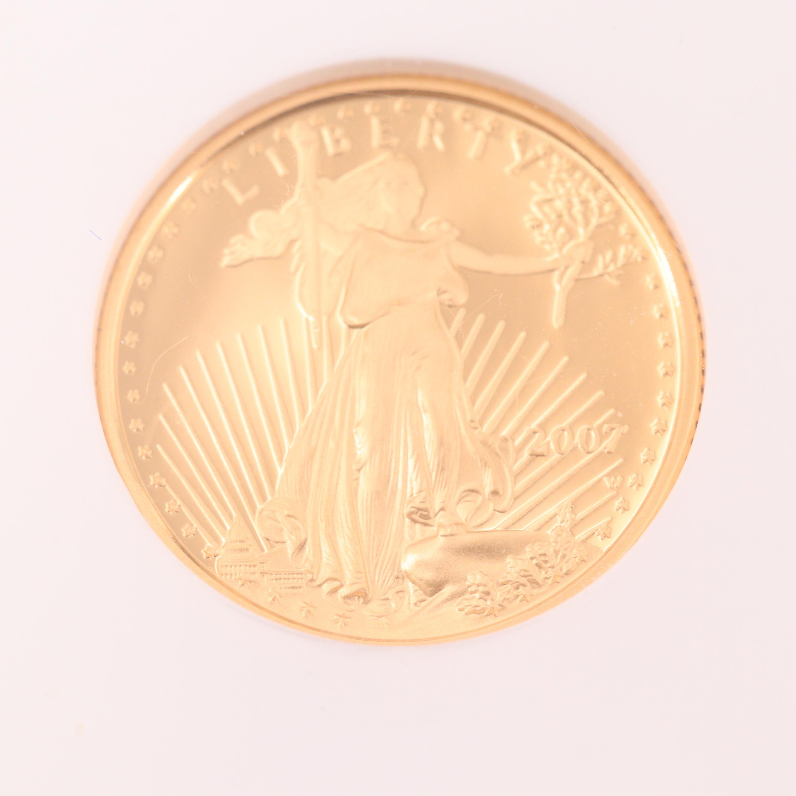 NGC Graded PF70 Ultra Cameo 2007-W American Eagle $5 1/10 Oz Gold Bullion Coin