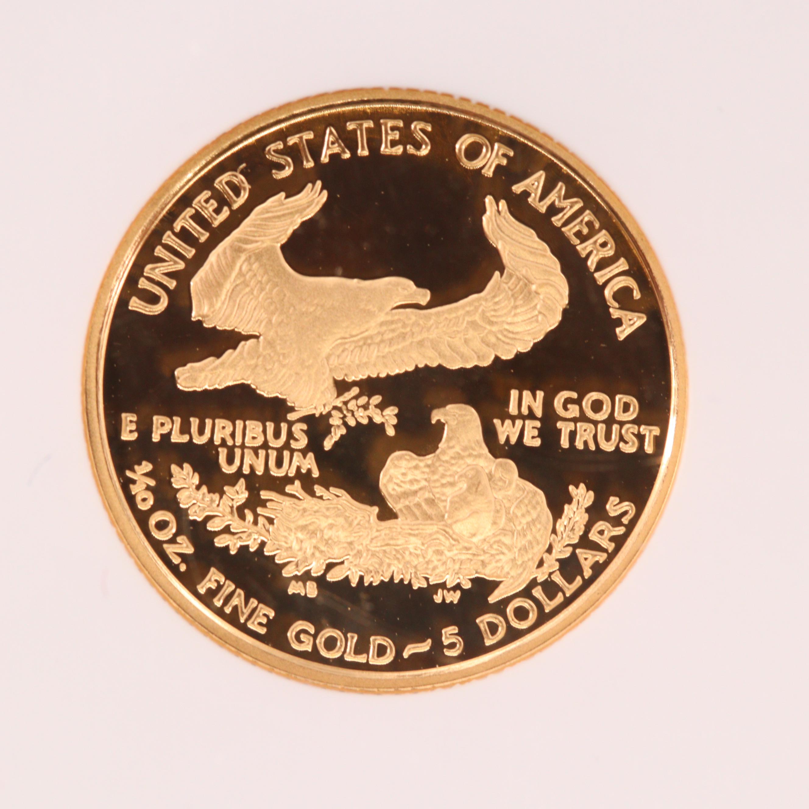 NGC Graded PF70 Ultra Cameo 2007-W American Eagle $5 1/10 Oz Gold Bullion Coin