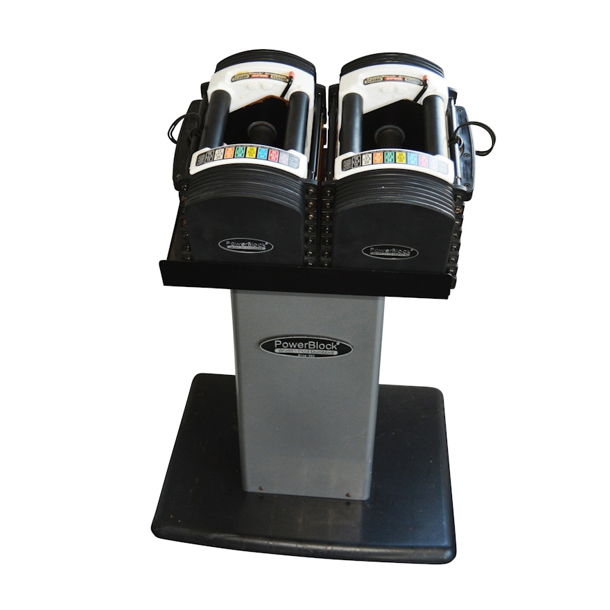 PowerBlock Urethane Adjustable Dumbbells and Stand