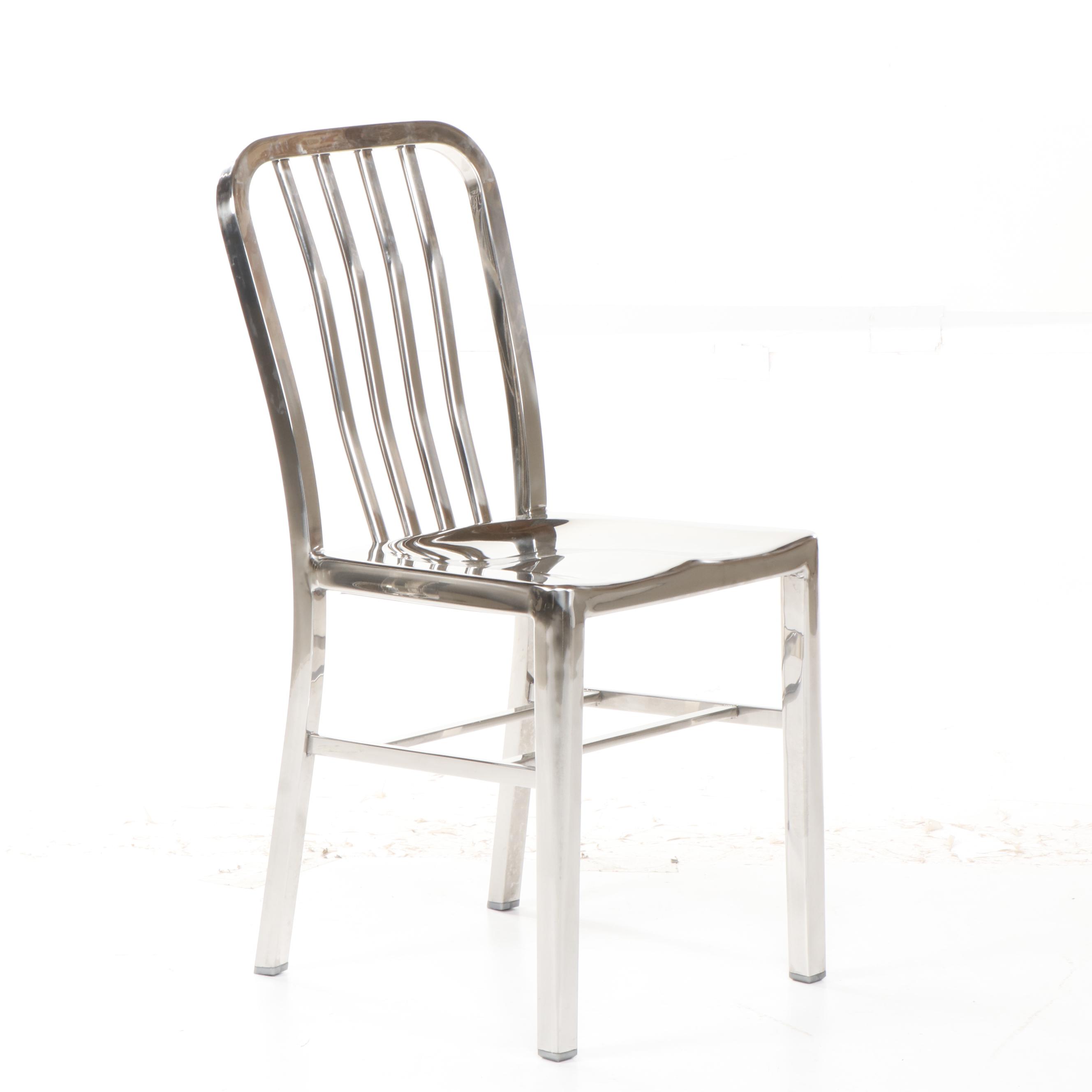 Crate & Barrel "Delta Mirror" Chrome Side Chairs