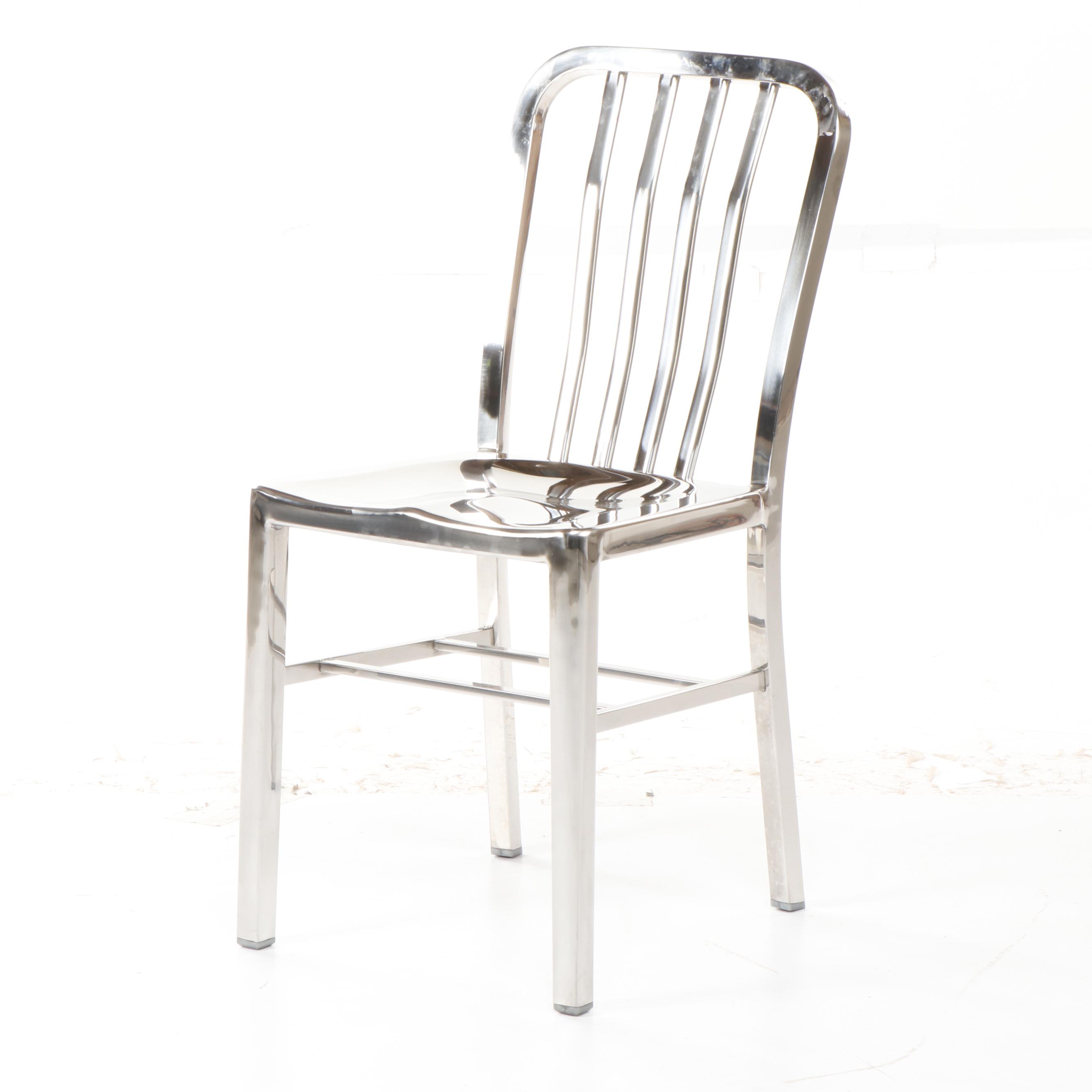 Crate & Barrel "Delta Mirror" Chrome Side Chairs
