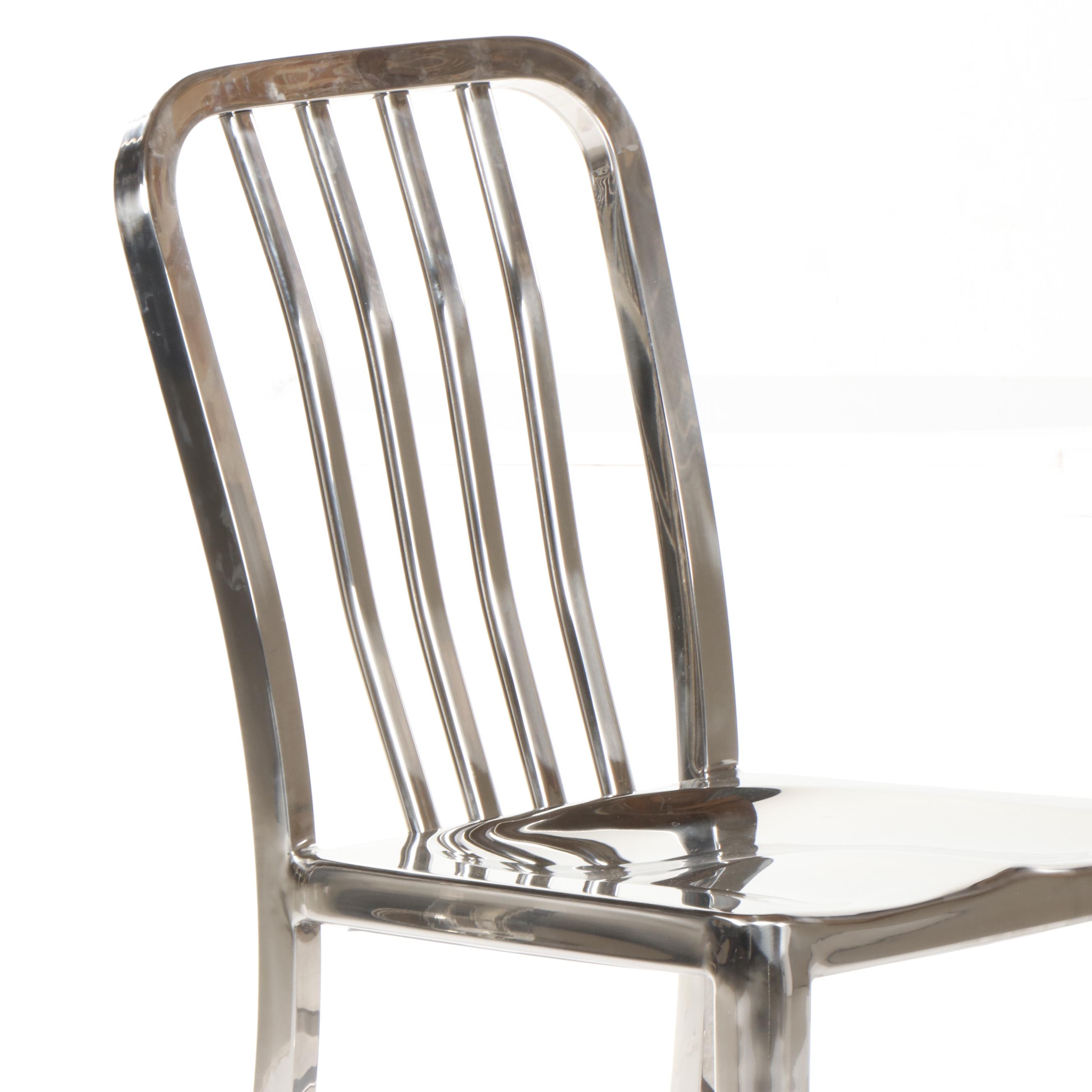 Crate & Barrel "Delta Mirror" Chrome Side Chairs