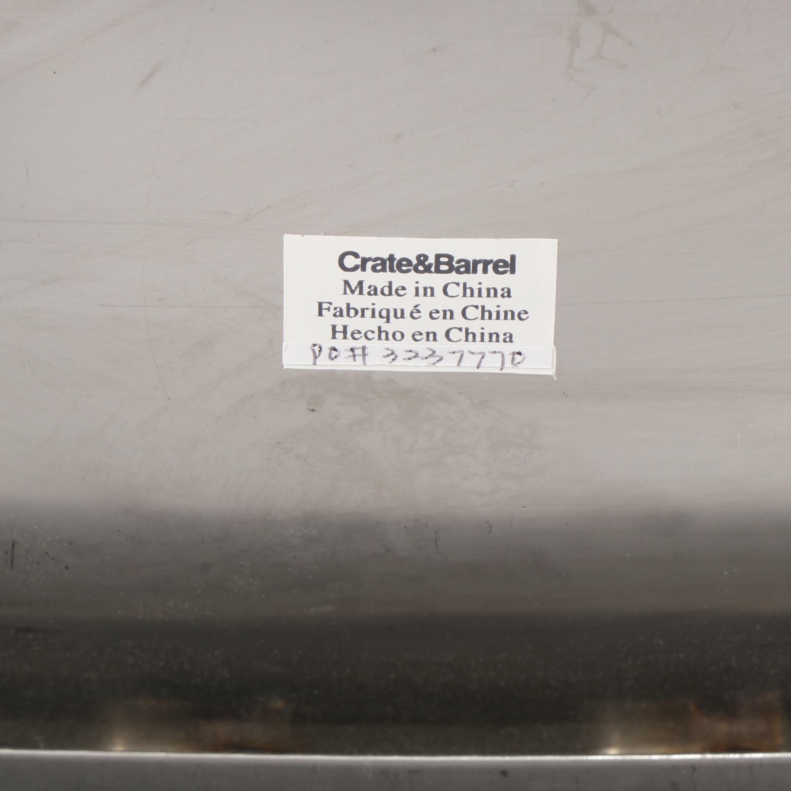 Crate & Barrel "Delta Mirror" Chrome Side Chairs