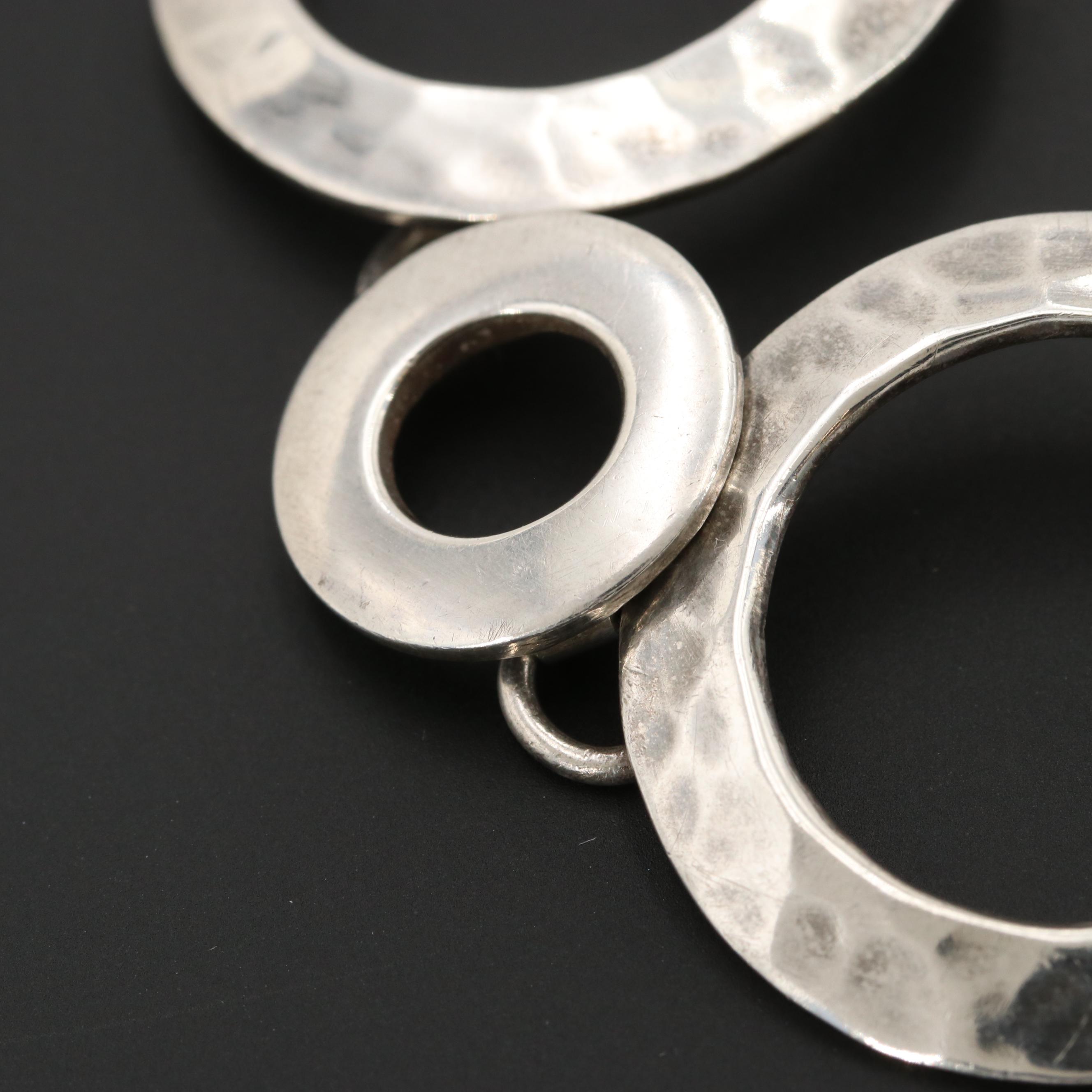 Hammered Sterling Silver Linked Bracelet