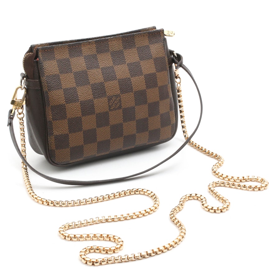 Louis Vuitton Damier Ebene Trousse Pochette with Chain Strap EBTH