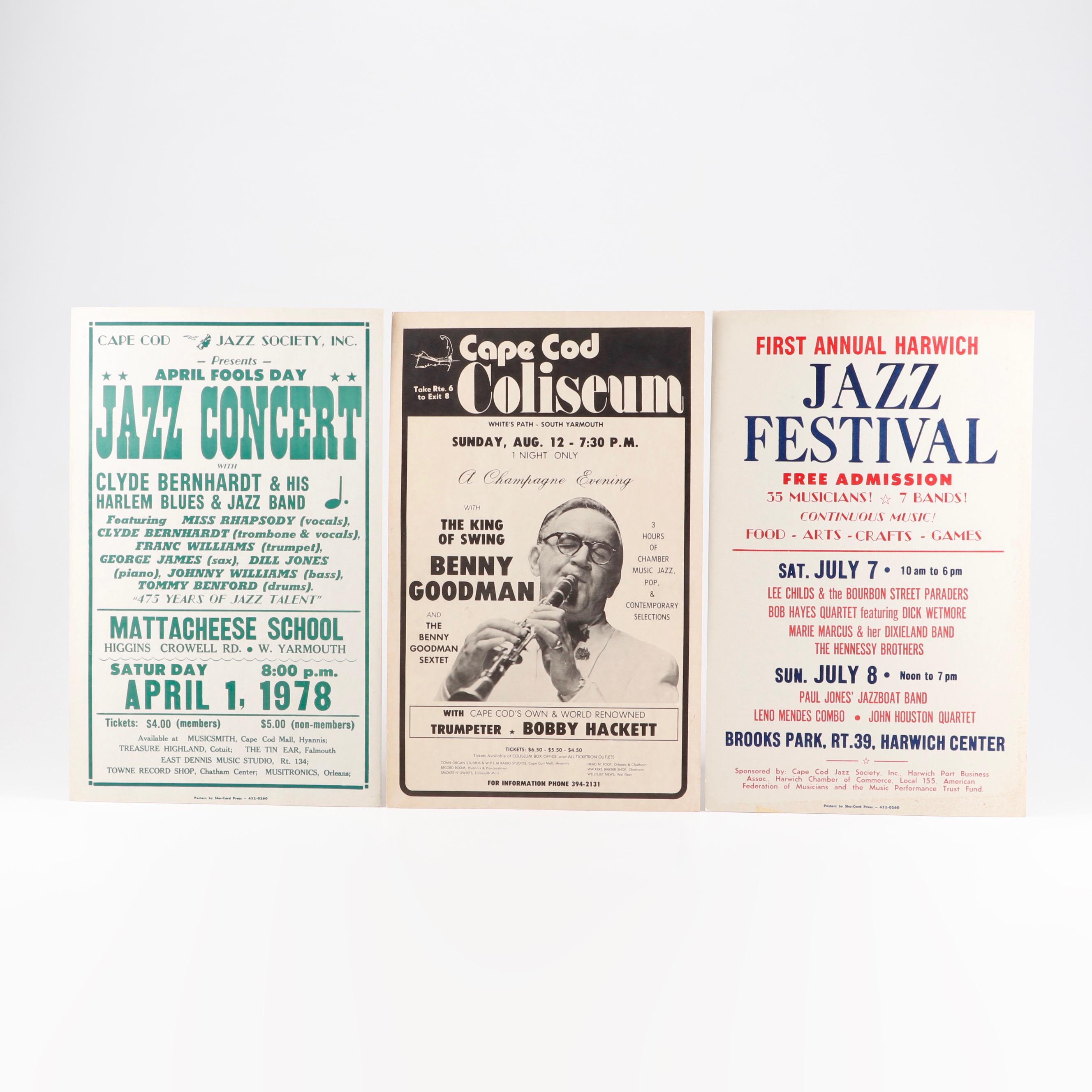 Benny Goodman, Clyde Bernhardt Cape Cod Jazz Concert Posters