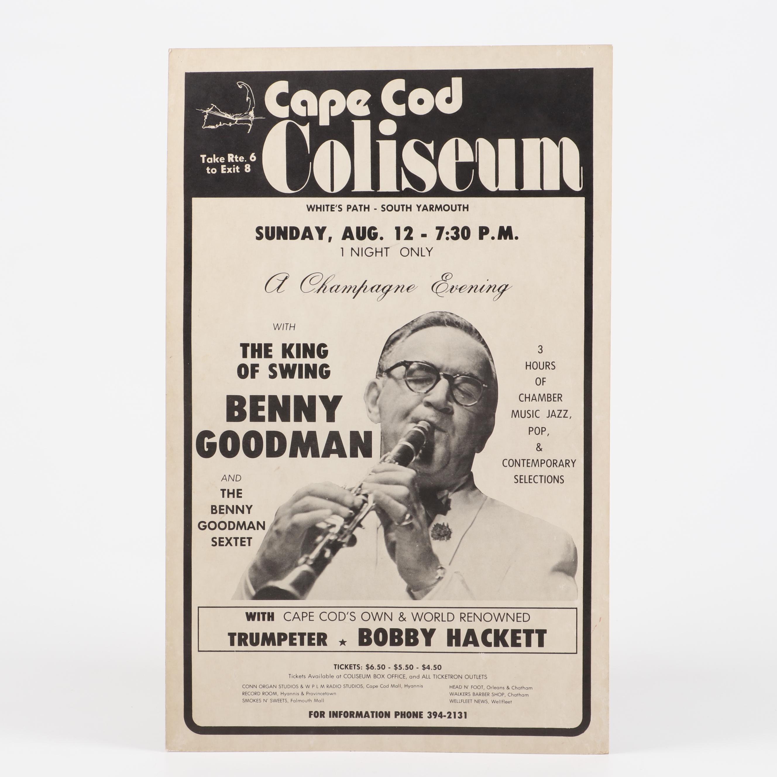 Benny Goodman, Clyde Bernhardt Cape Cod Jazz Concert Posters