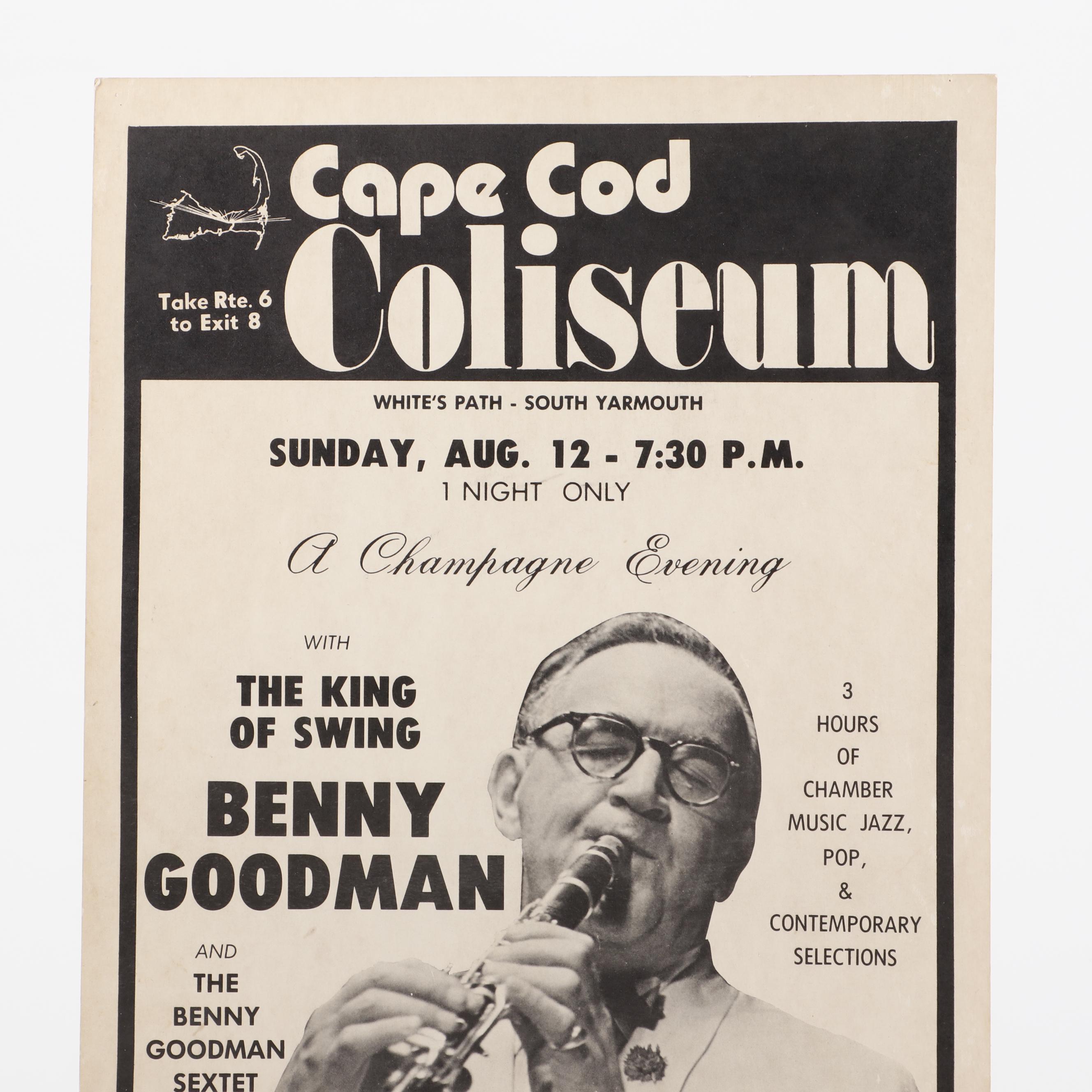 Benny Goodman, Clyde Bernhardt Cape Cod Jazz Concert Posters