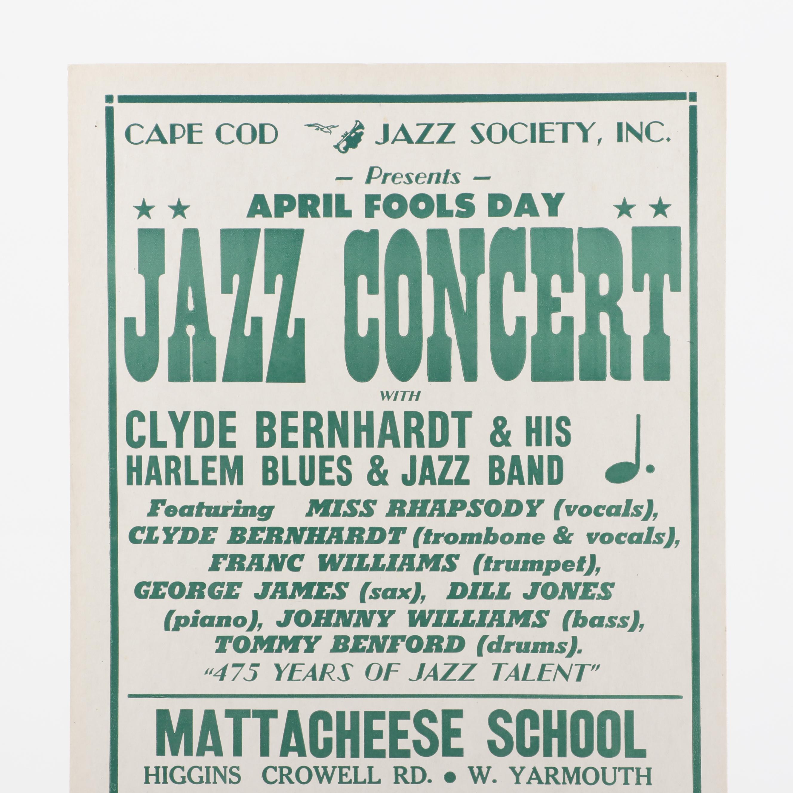 Benny Goodman, Clyde Bernhardt Cape Cod Jazz Concert Posters