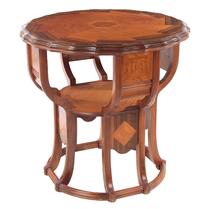 Specimen Wood and Parquetry Center Table, Probably Italian, 20th Century