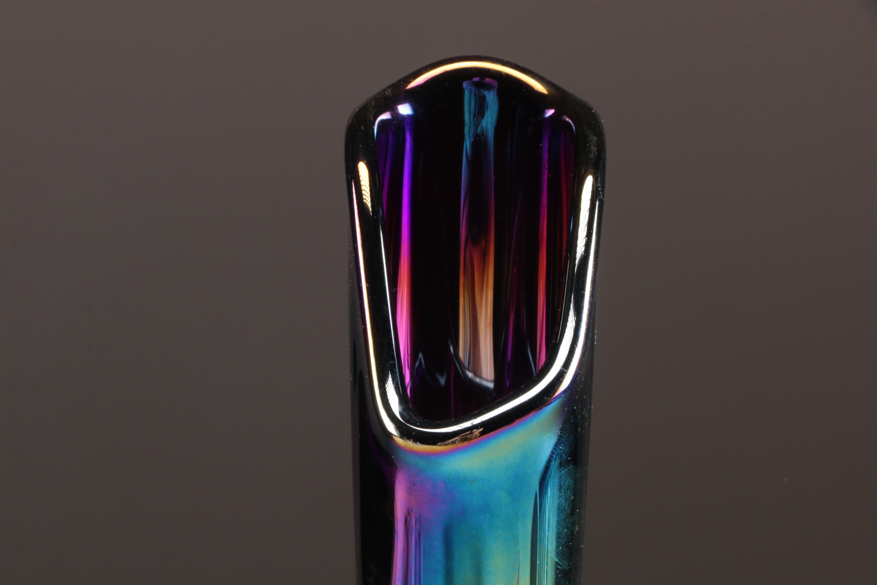 Fenton "Old Virginia Glass" Carnival Glass Vase with Northwood Cruets