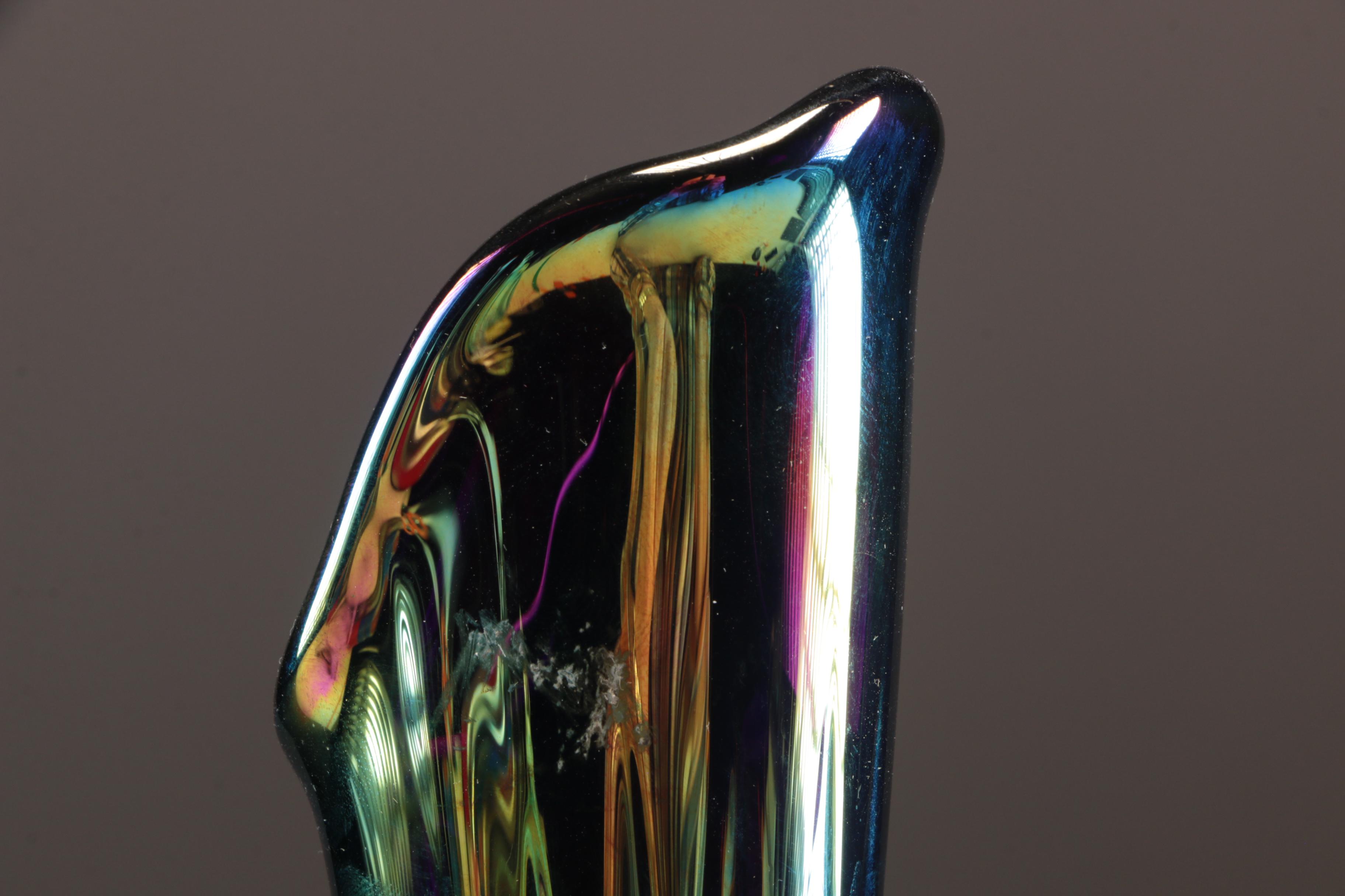 Fenton "Old Virginia Glass" Carnival Glass Vase with Northwood Cruets