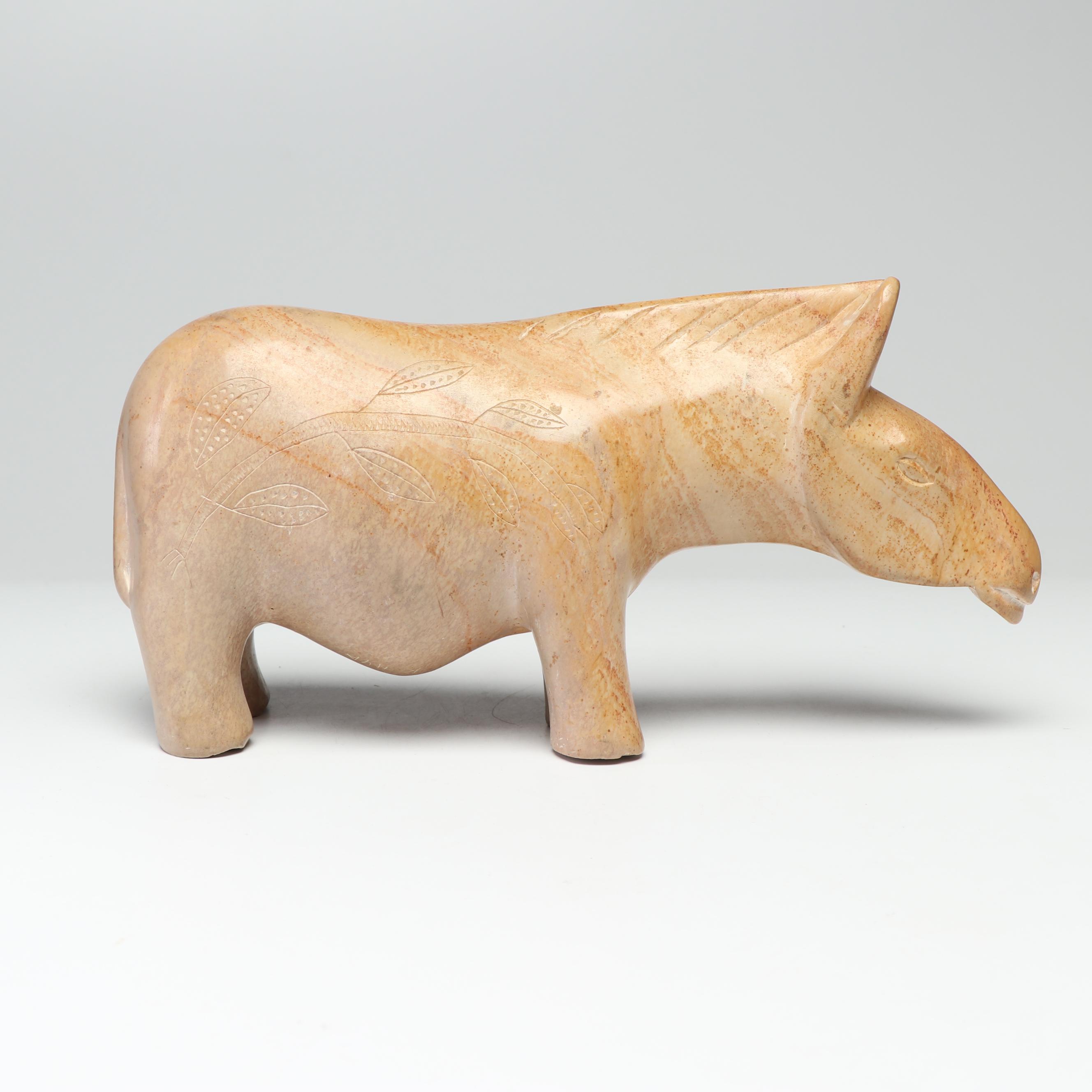 Kenyan Kisii Soapstone Sculpture of a Zebra