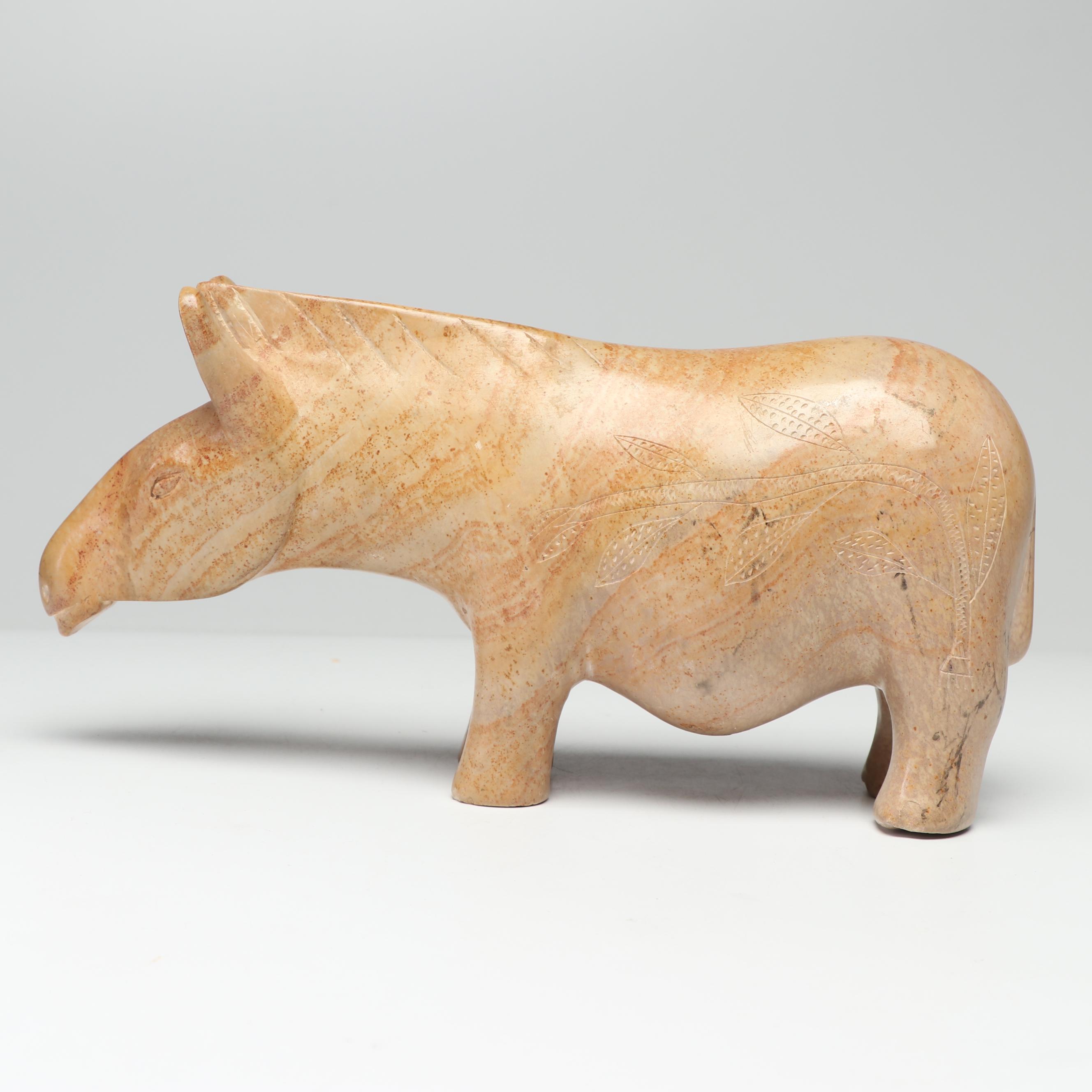 Kenyan Kisii Soapstone Sculpture of a Zebra