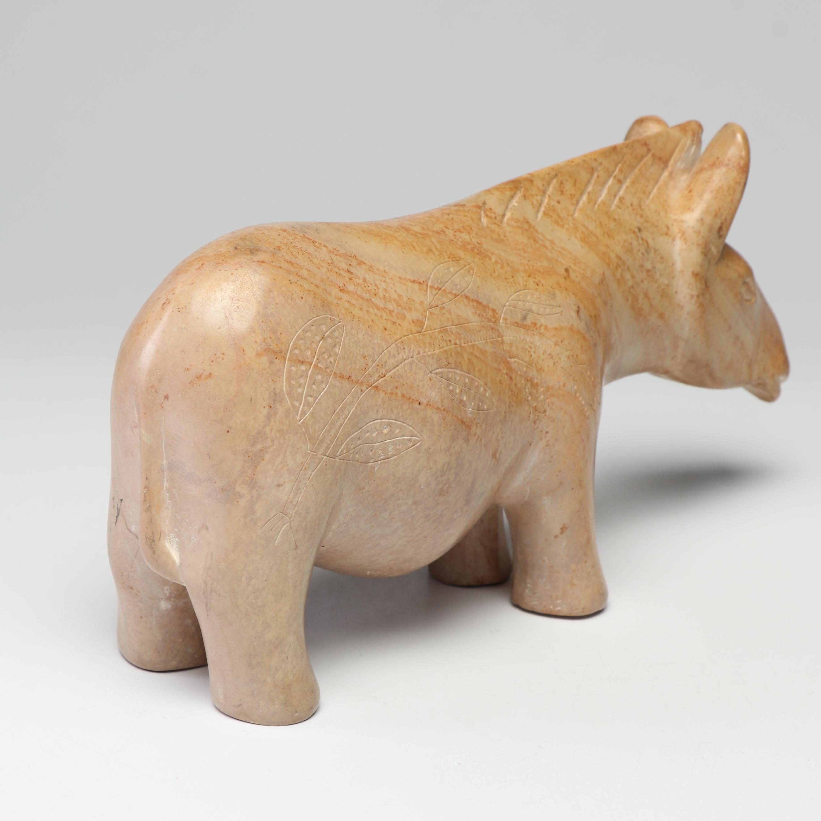 Kenyan Kisii Soapstone Sculpture of a Zebra