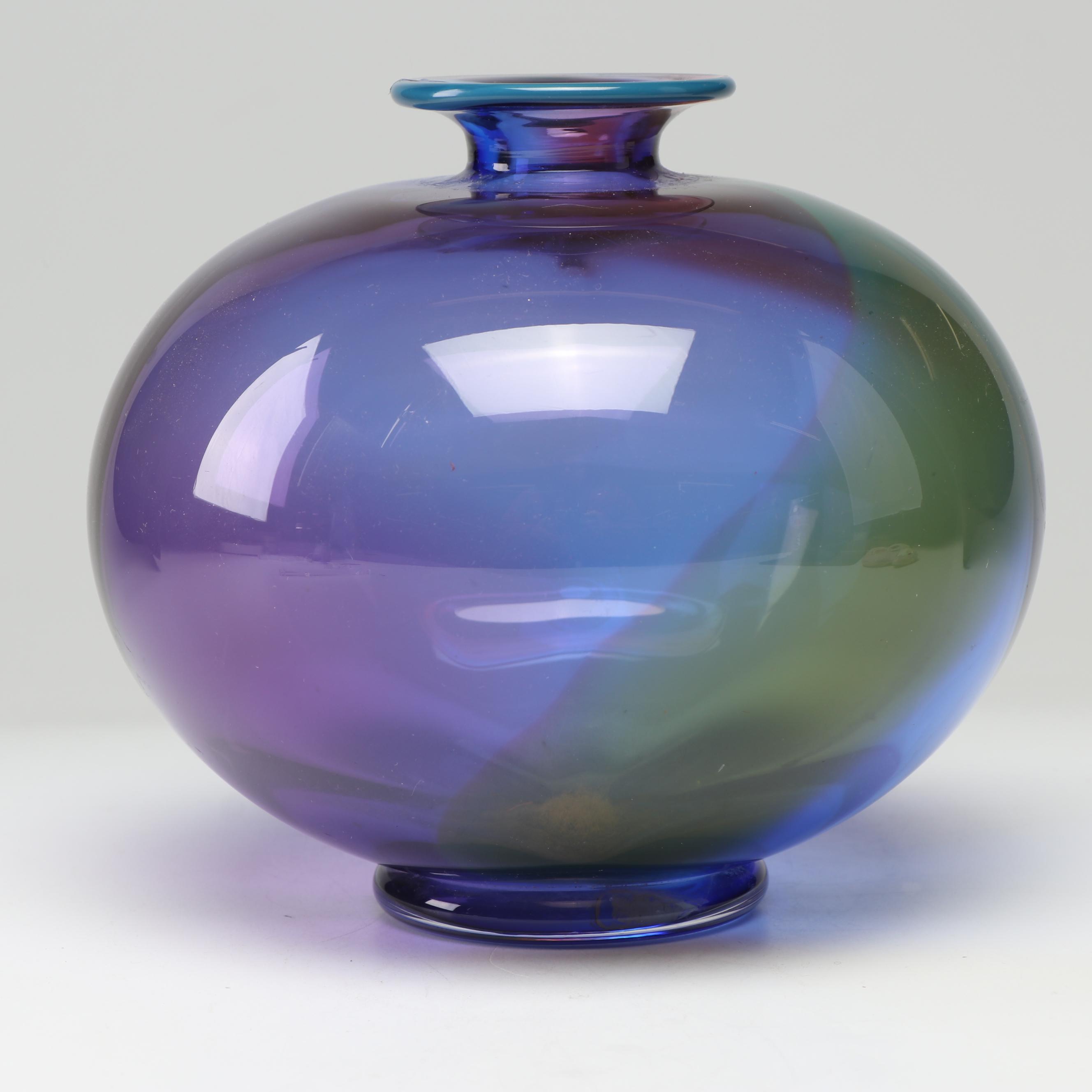Scandinavian Transjö Blown Art Glass Vase