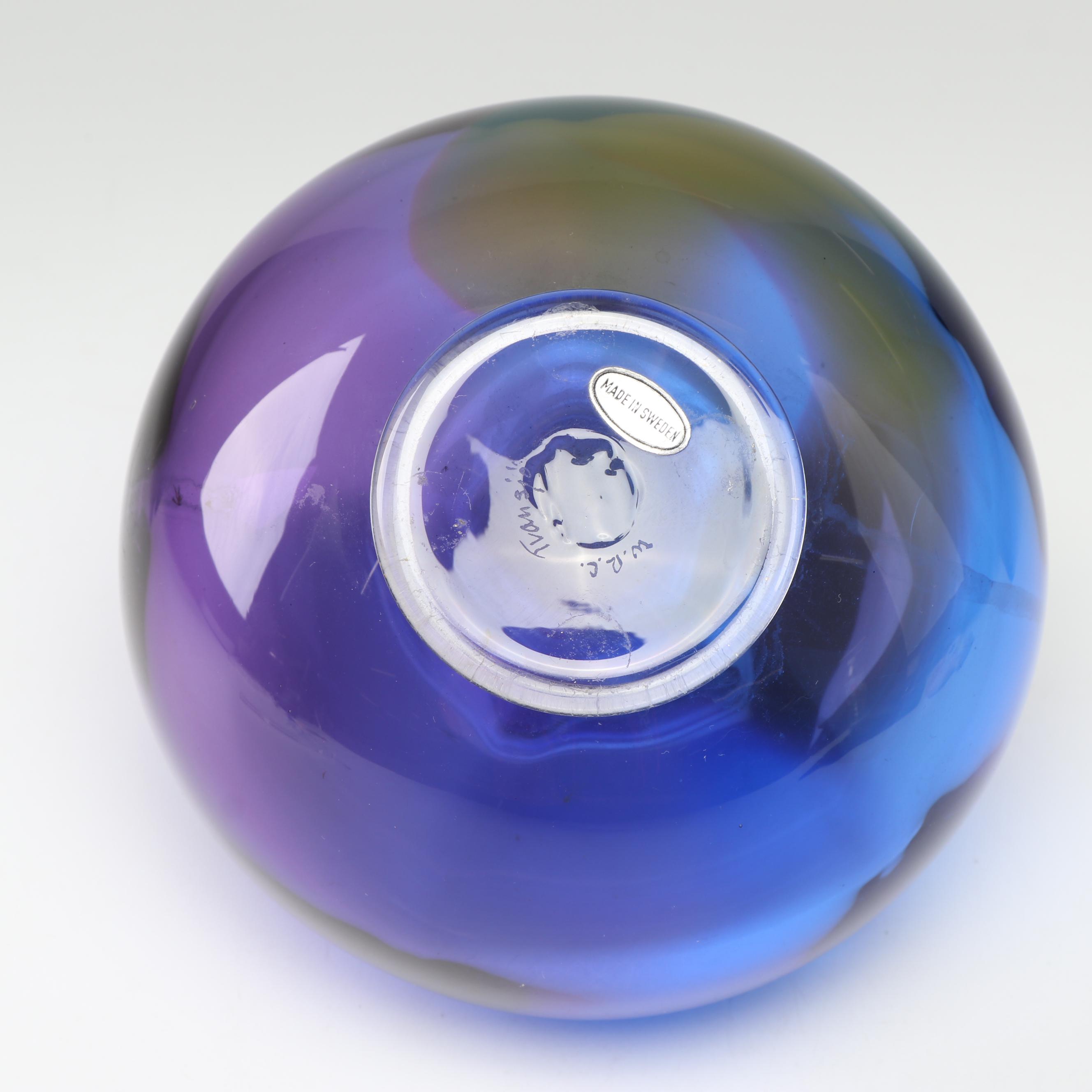 Scandinavian Transjö Blown Art Glass Vase