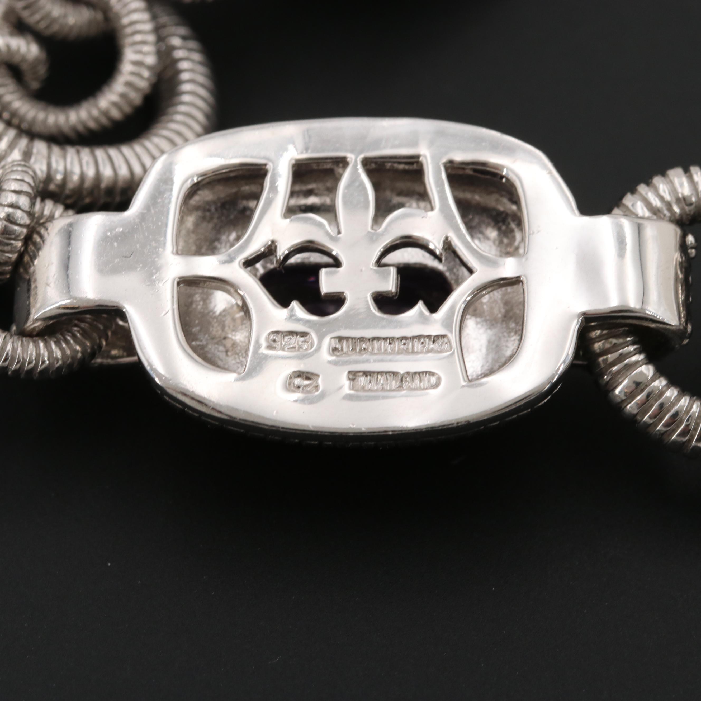 Judith Ripka Sterling Silver Cubic Zirconia Link Bracelet