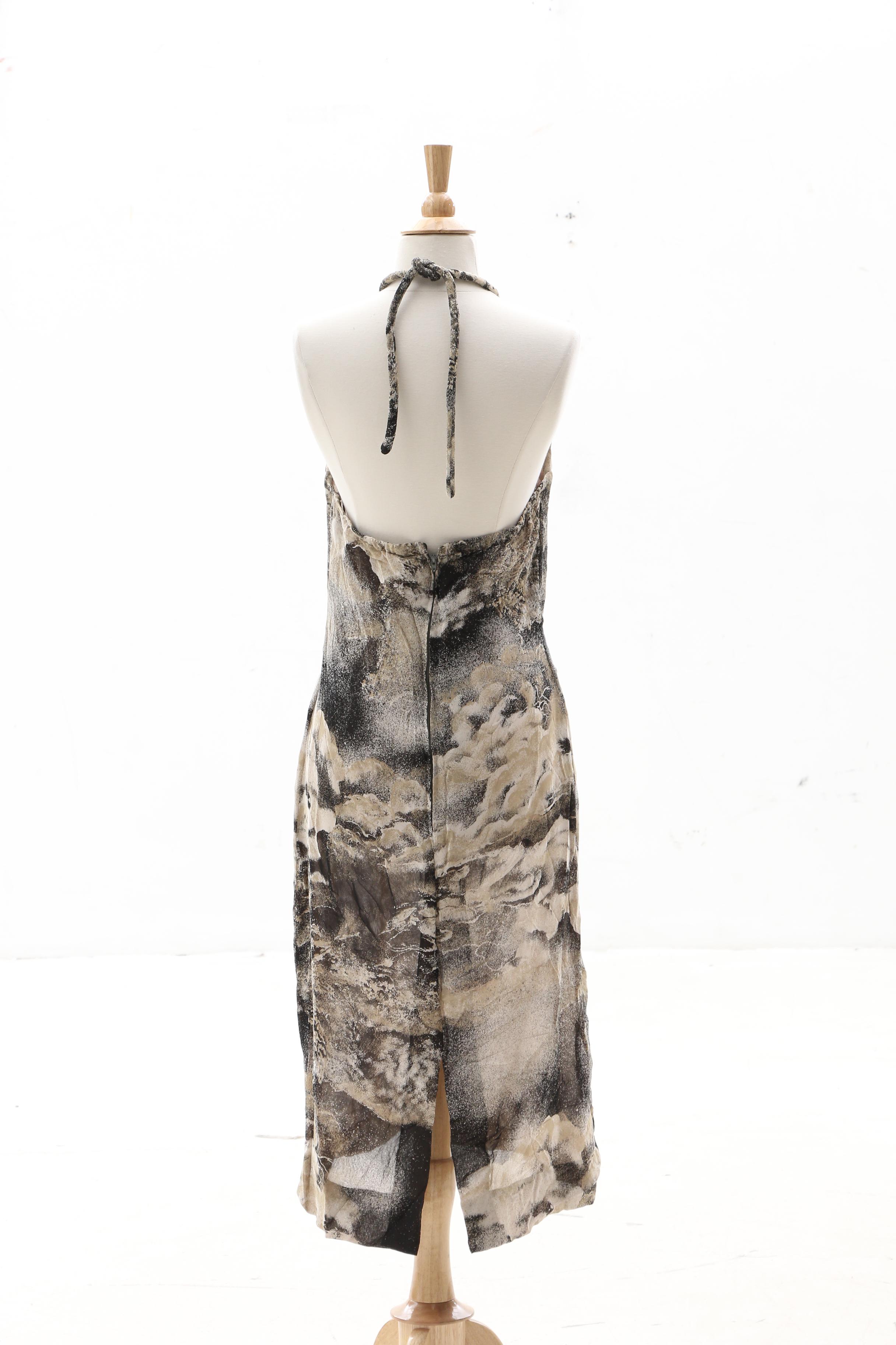 Pauline Trigère Silk Halter Dress with Matching Jacket, 1970s Vintage