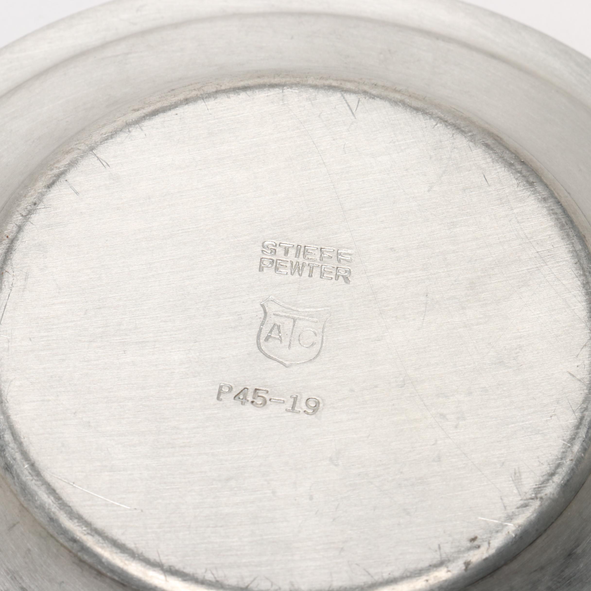 Vintage Pewter Dinnerware Including Stieff and GF Finstain Plates