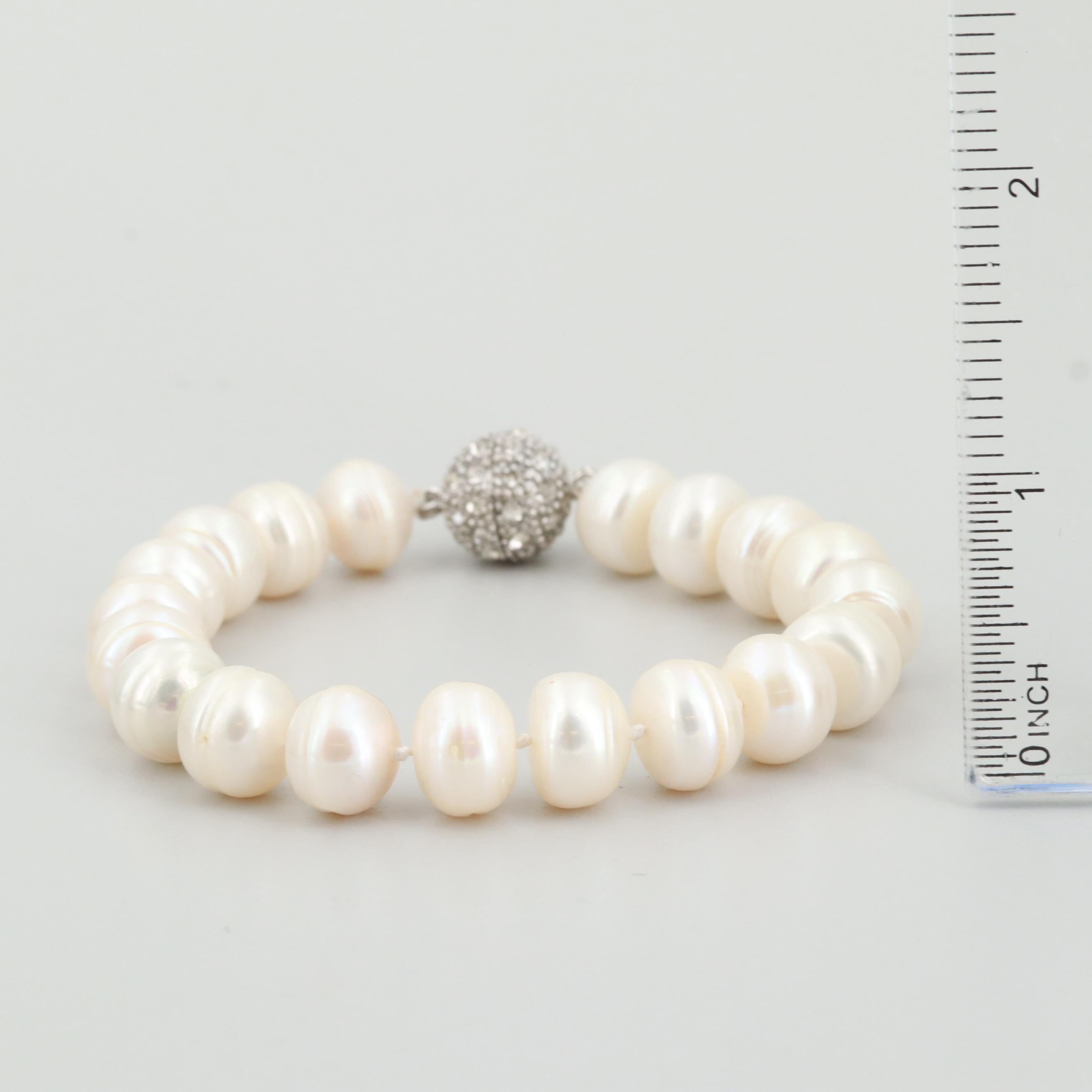 Sterling and Silver Tone Cultured Pearl and Glass Bracelets Including Silpada