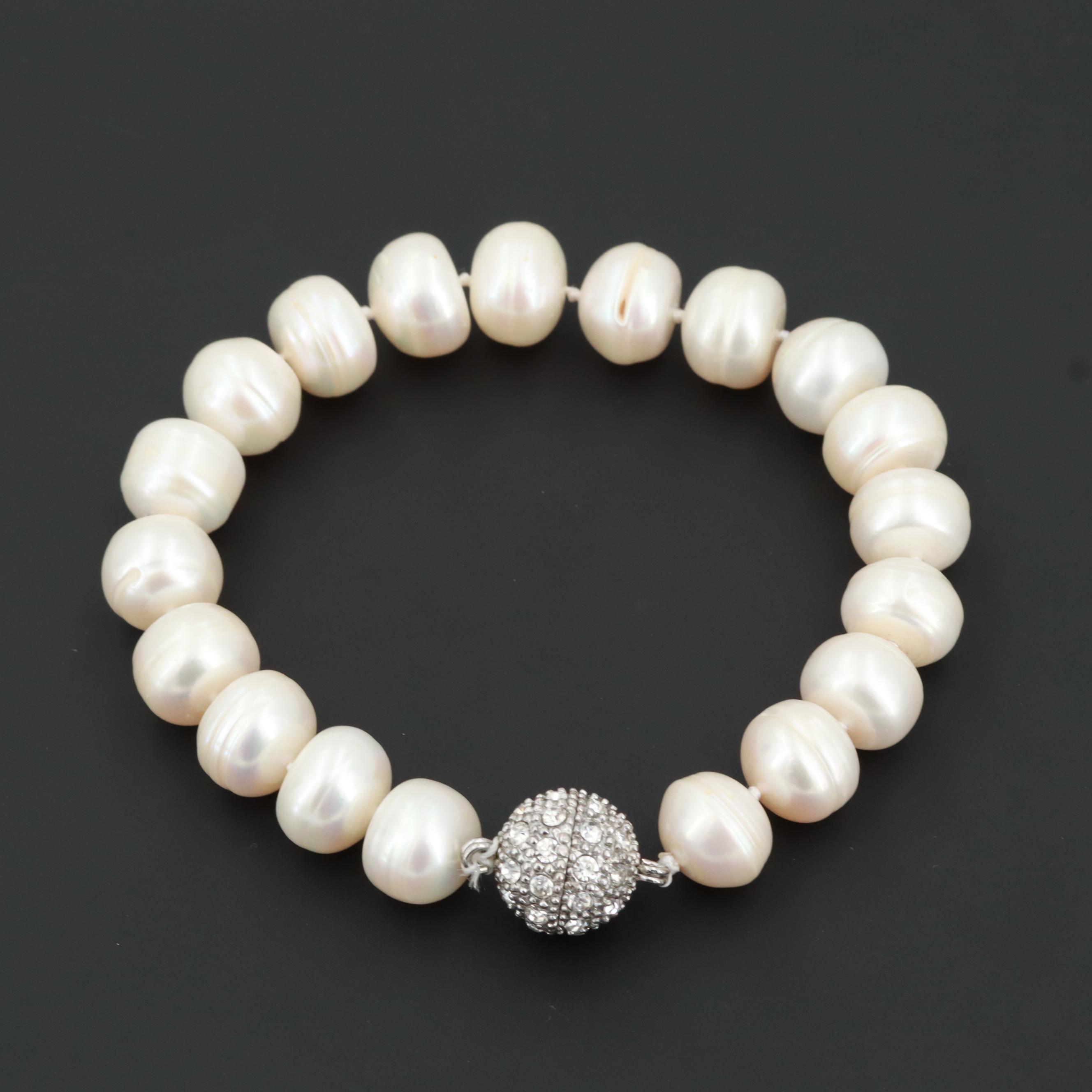 Sterling and Silver Tone Cultured Pearl and Glass Bracelets Including Silpada