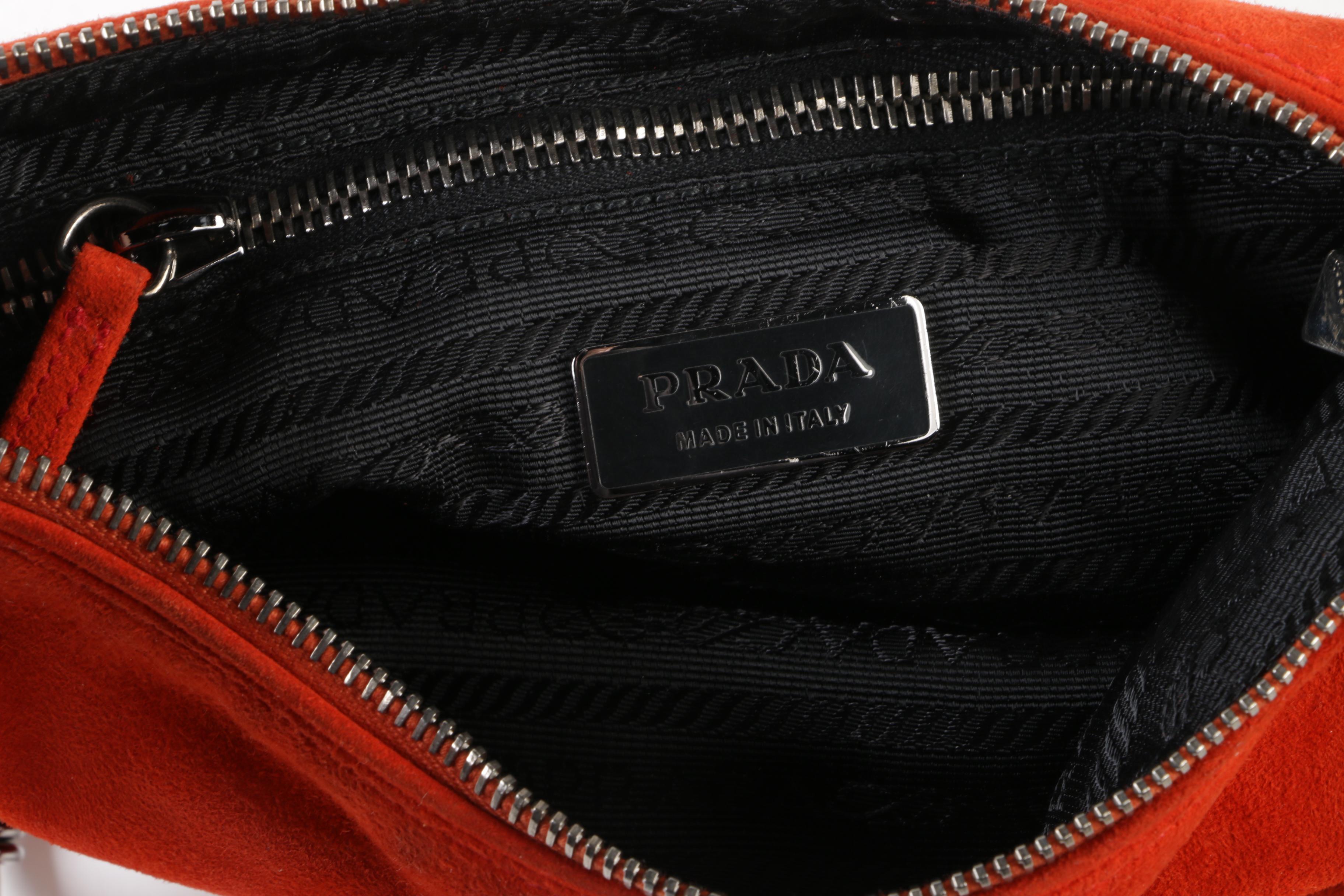Prada Mandarino Camoscio Suede Shoulder Bag