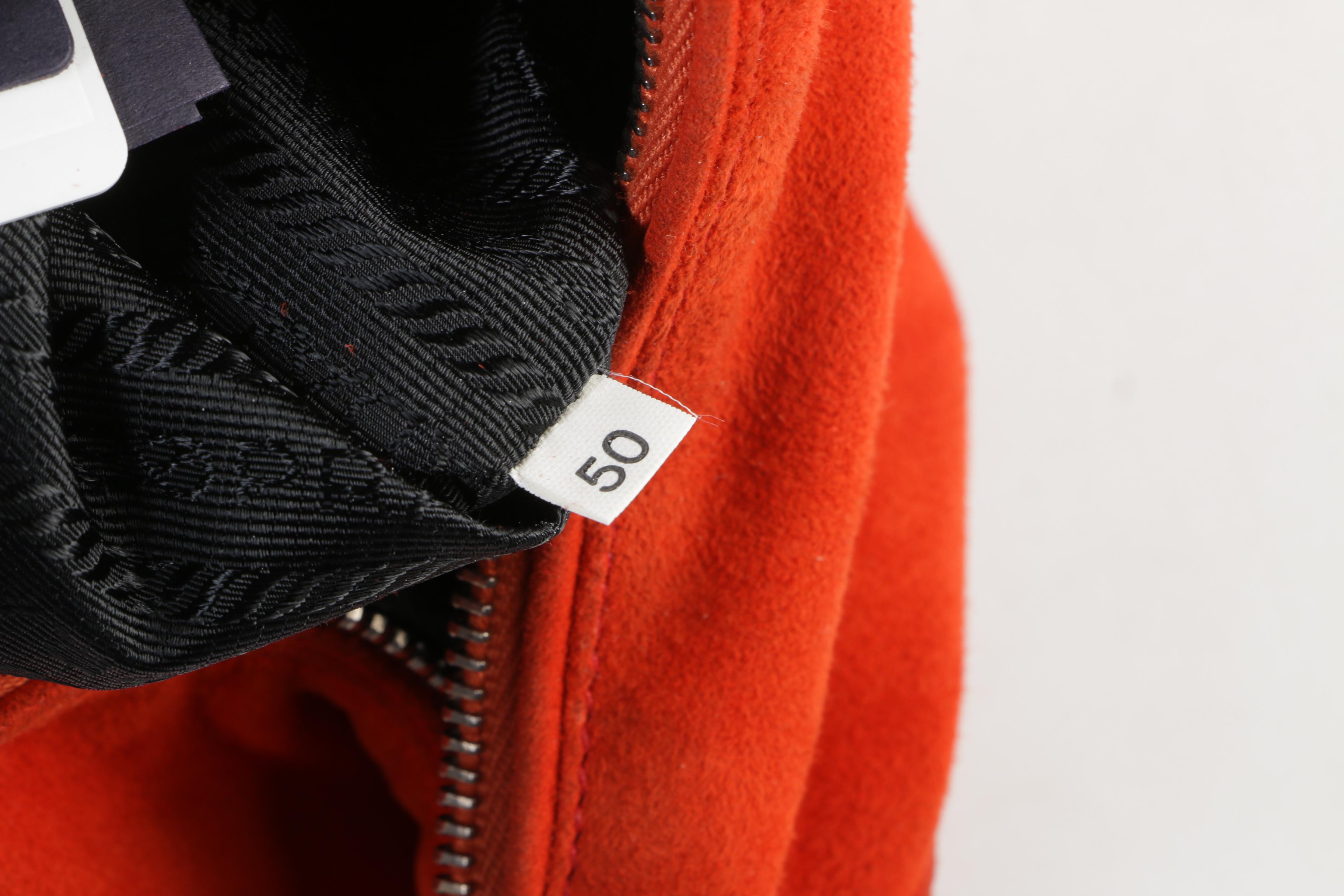 Prada Mandarino Camoscio Suede Shoulder Bag