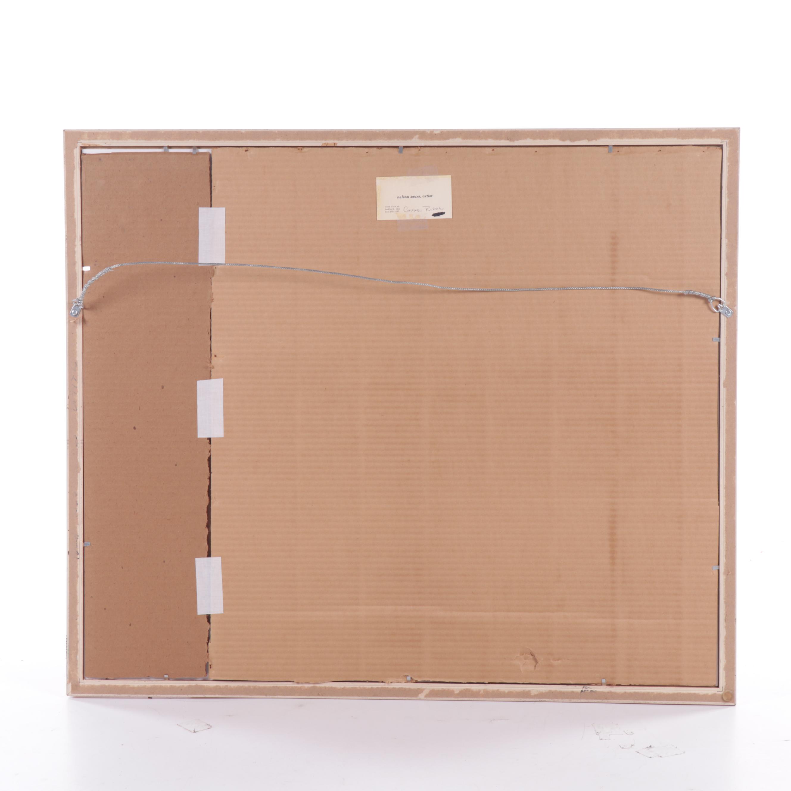 Nelson Sears Pastel Drawing "Chicago River"