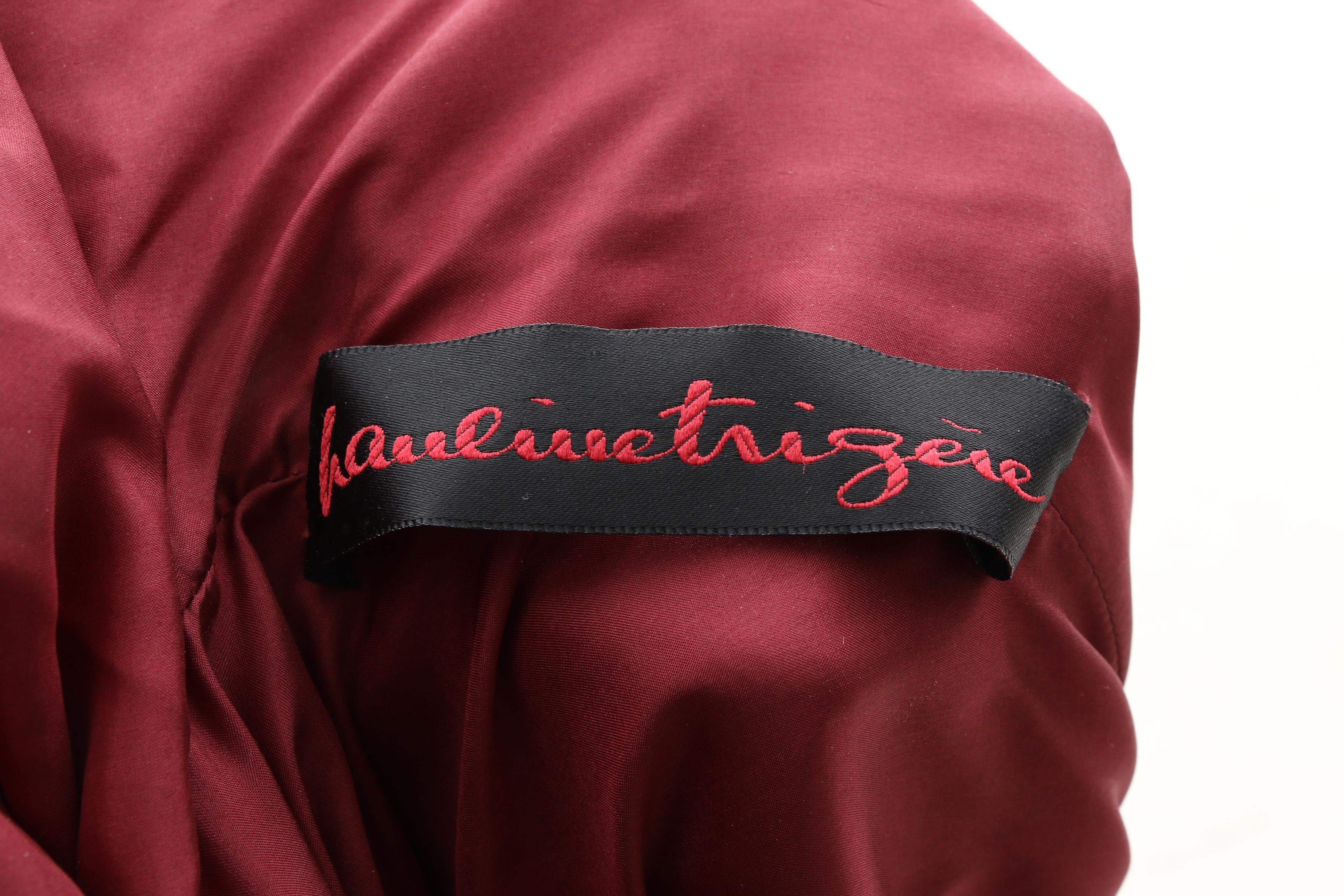 Pauline Trigère Leopard Print Burgundy Silk Bubble Hem Dress