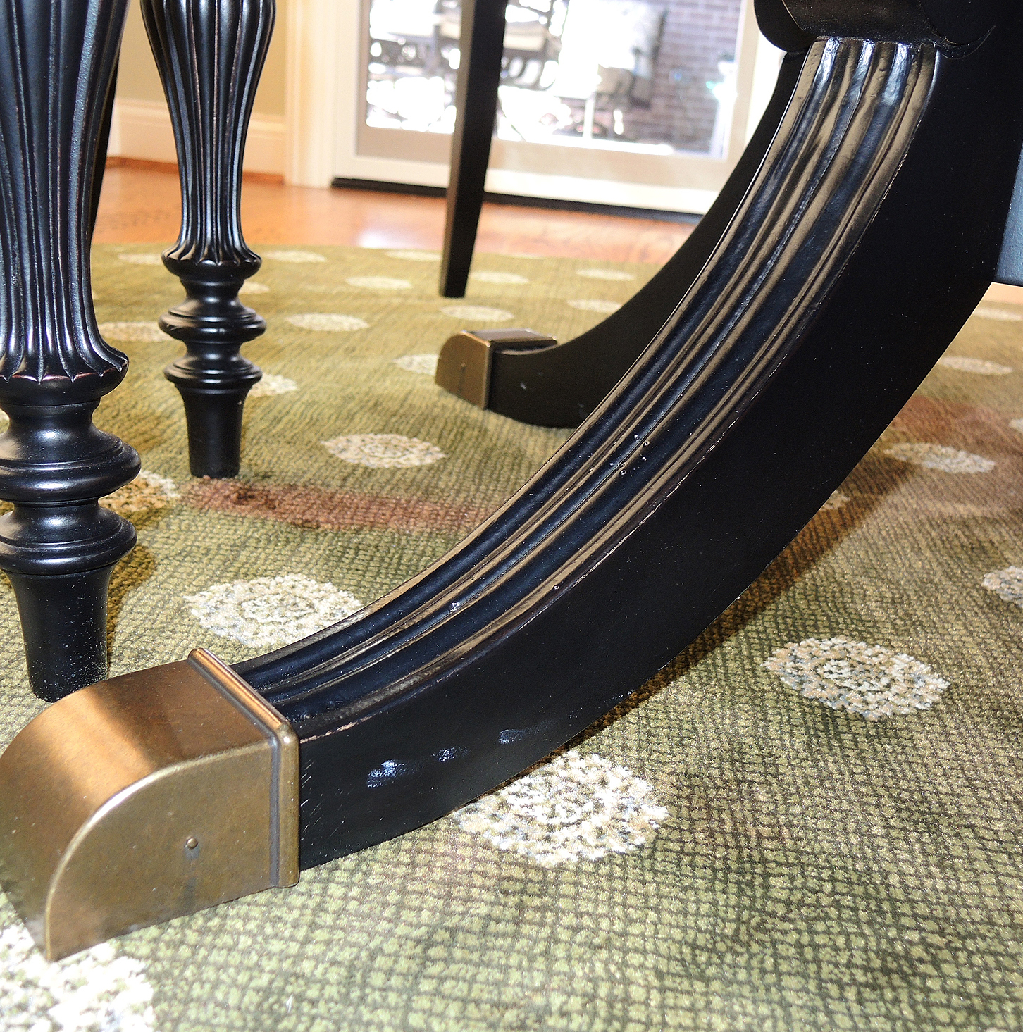 Drexel Pedestal Dining Table and Ethan Allen Side Chairs, Contemporary