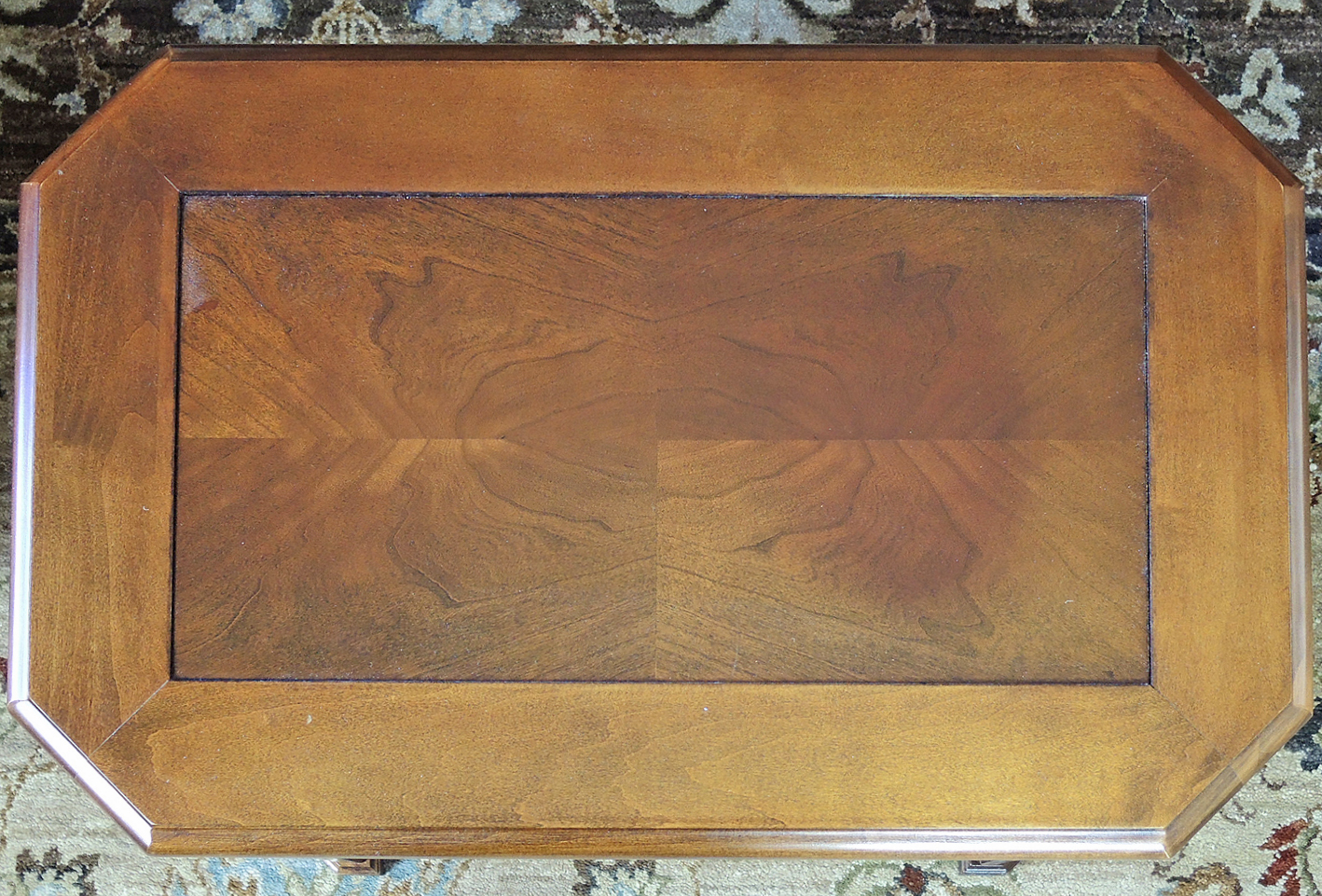 George III Style Transitional Fruitwood Side Table with Shelves