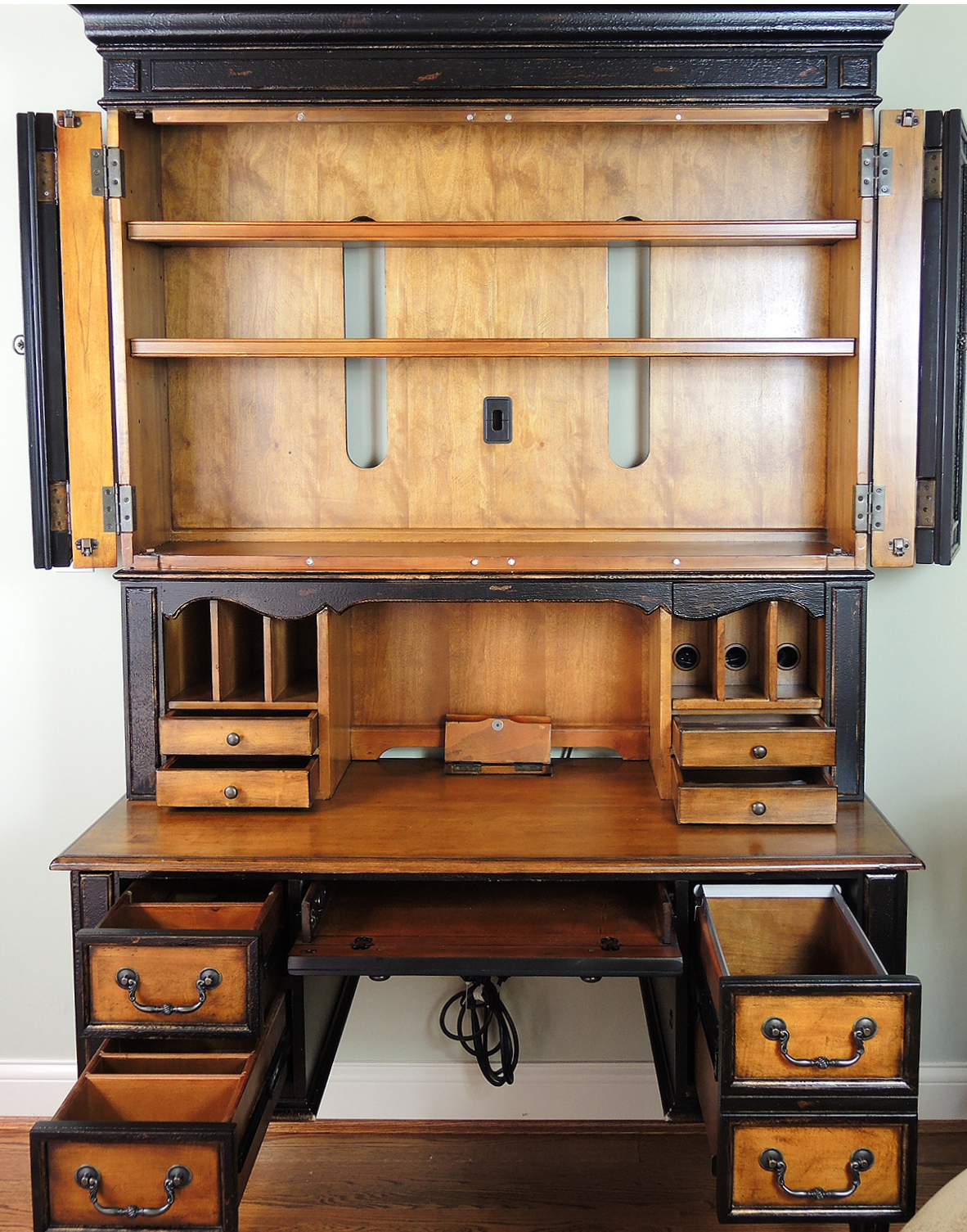 Hooker Furniture North Hampton Distressed Desk, Hutch and Chair, Contemporary