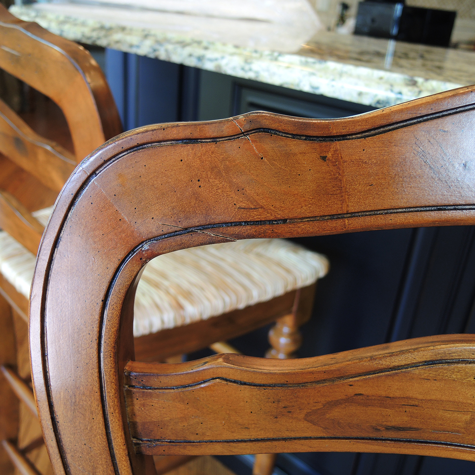 Ballard Design Counter Stools with Rush Seats