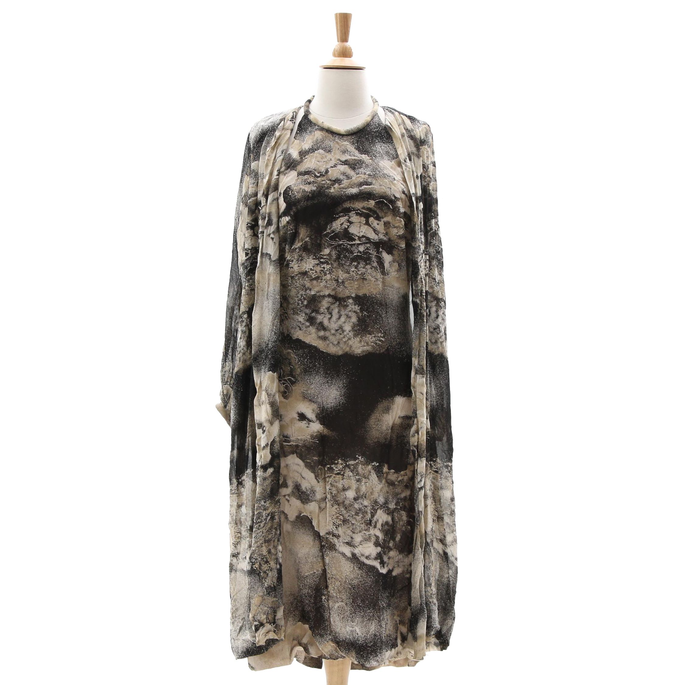 Pauline Trigère Silk Halter Dress with Matching Jacket, 1970s Vintage